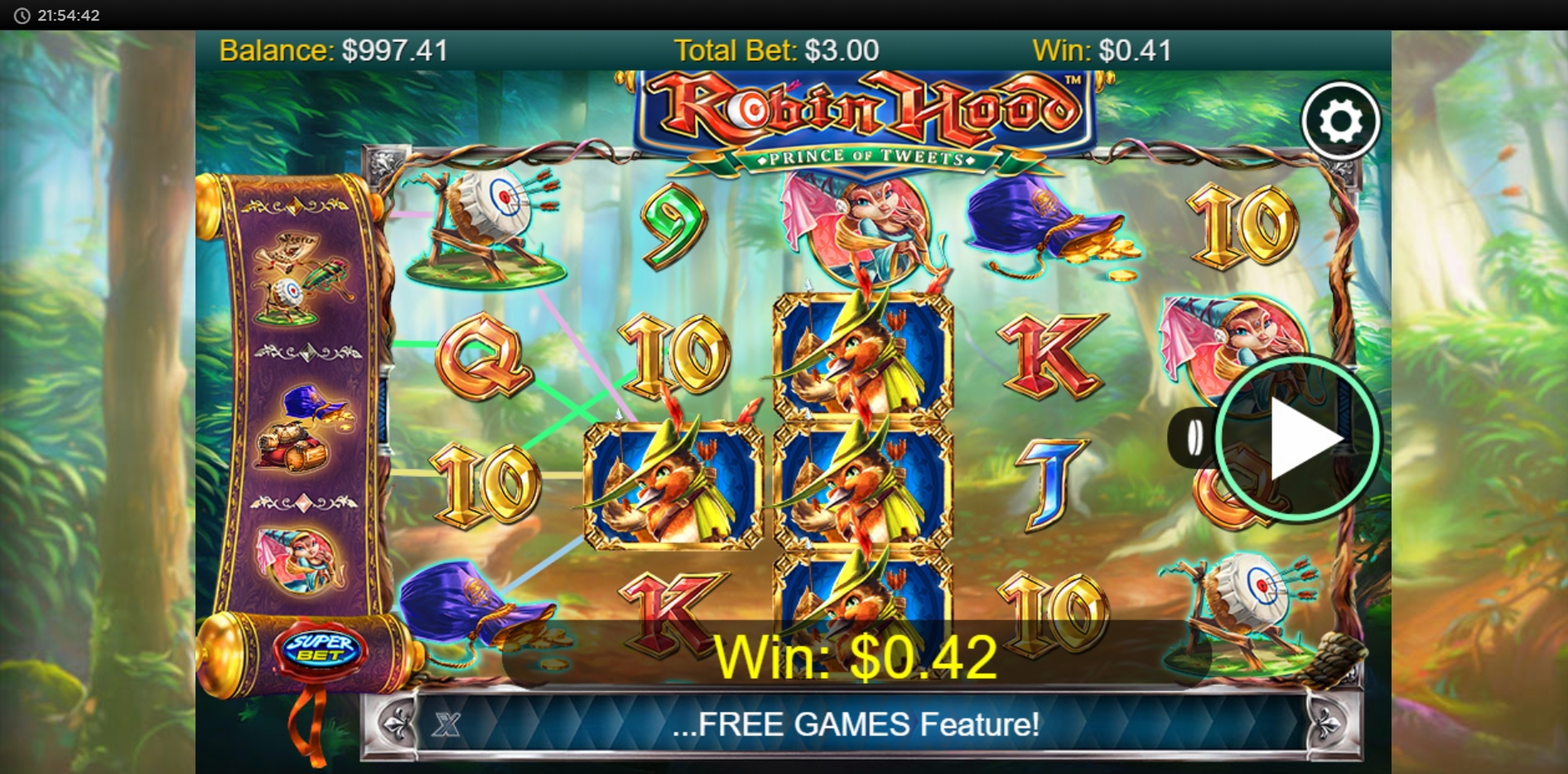 Win Money in Robin Hood - The Prince of Tweets Free Slot Game by NextGen Gaming