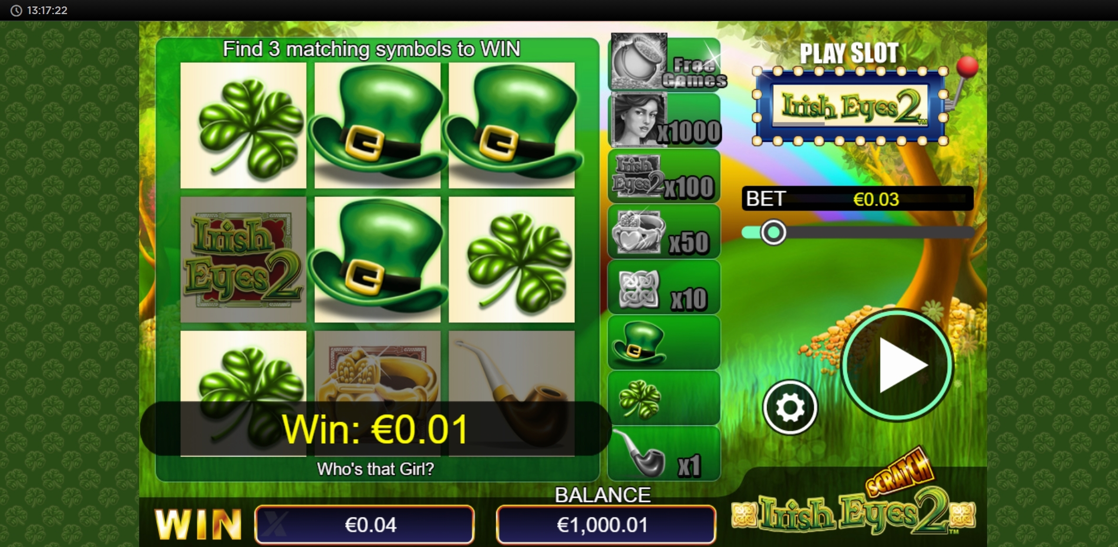 Win Money in Scratch Irish Eyes 2 Free Slot Game by NextGen Gaming