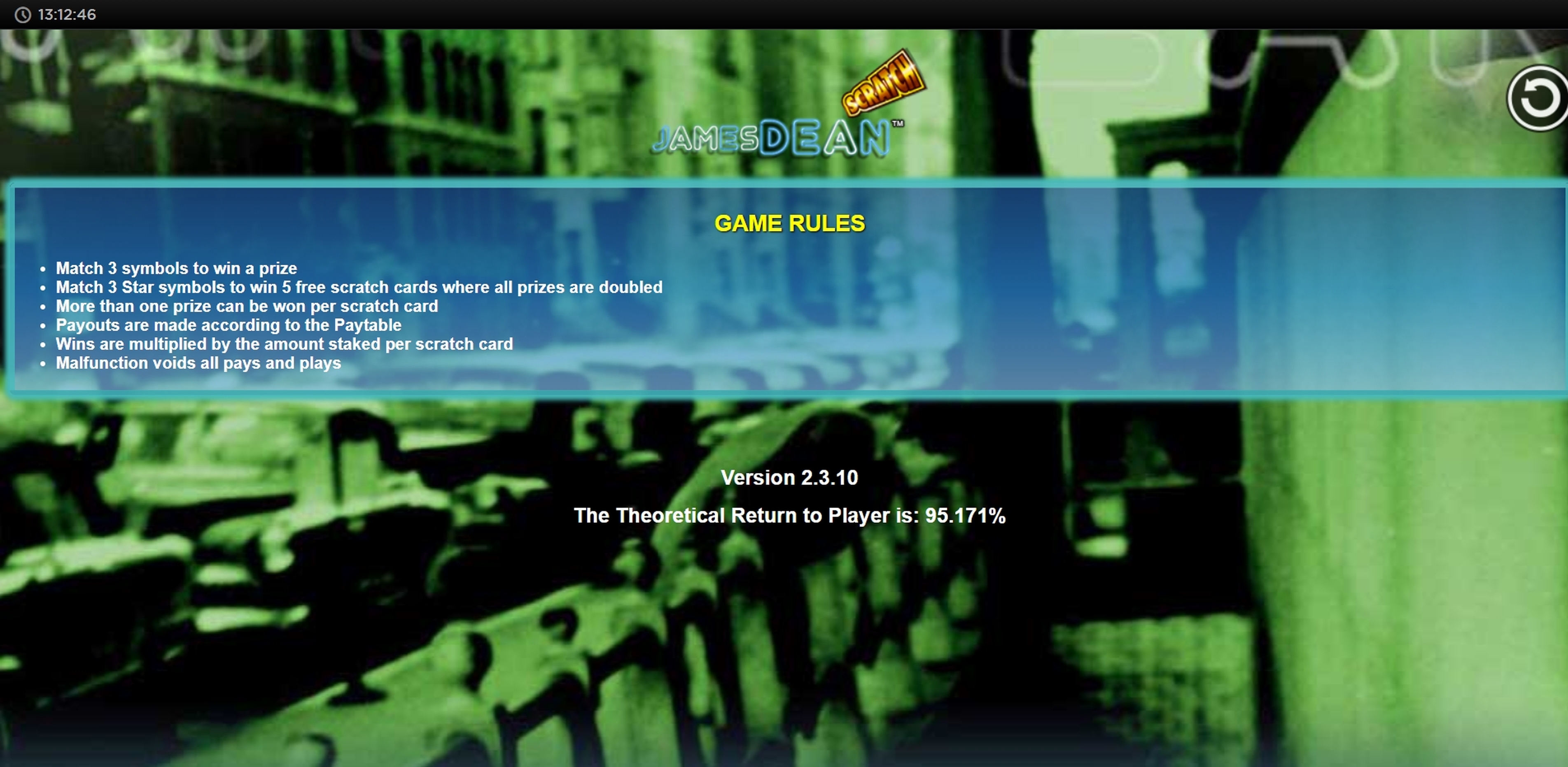 Info of Scratch James Dean Slot Game by NextGen Gaming