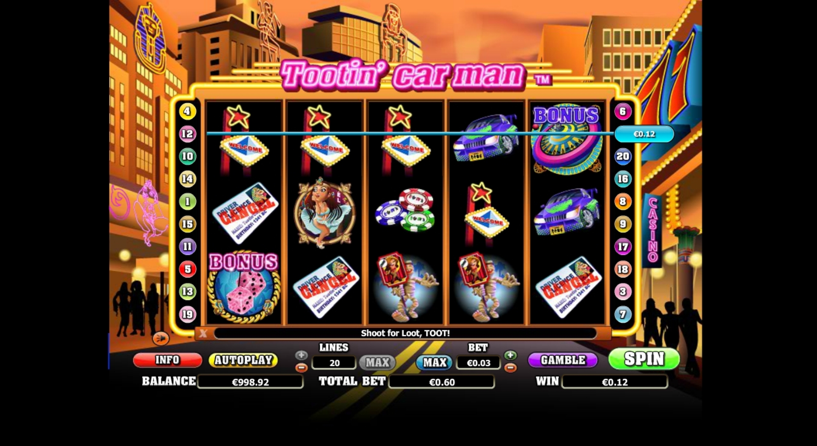 Win Money in Tootin Car Man Free Slot Game by NextGen Gaming