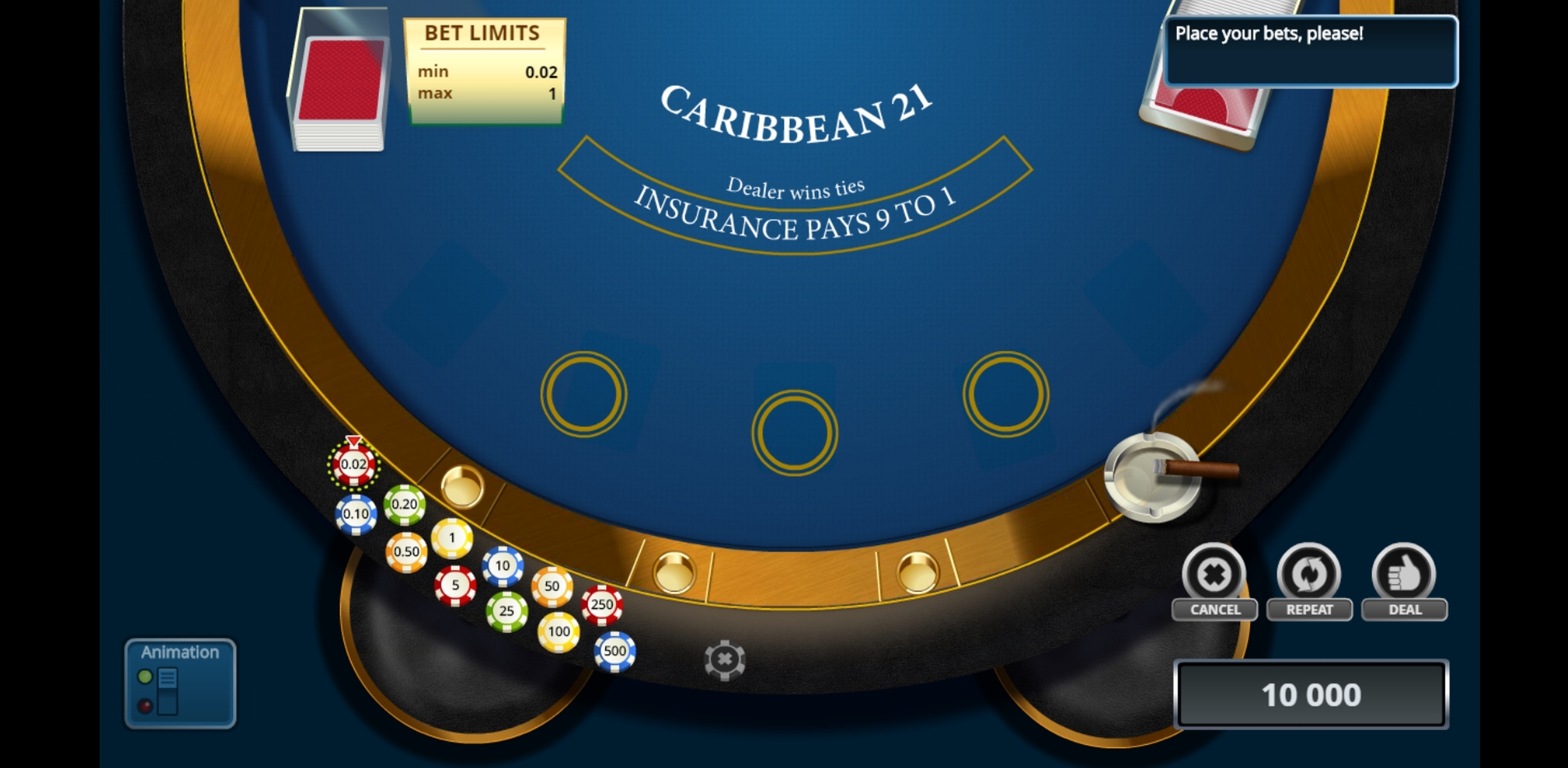 Reels in Caribbean Blackjack Slot Game by Novomatic