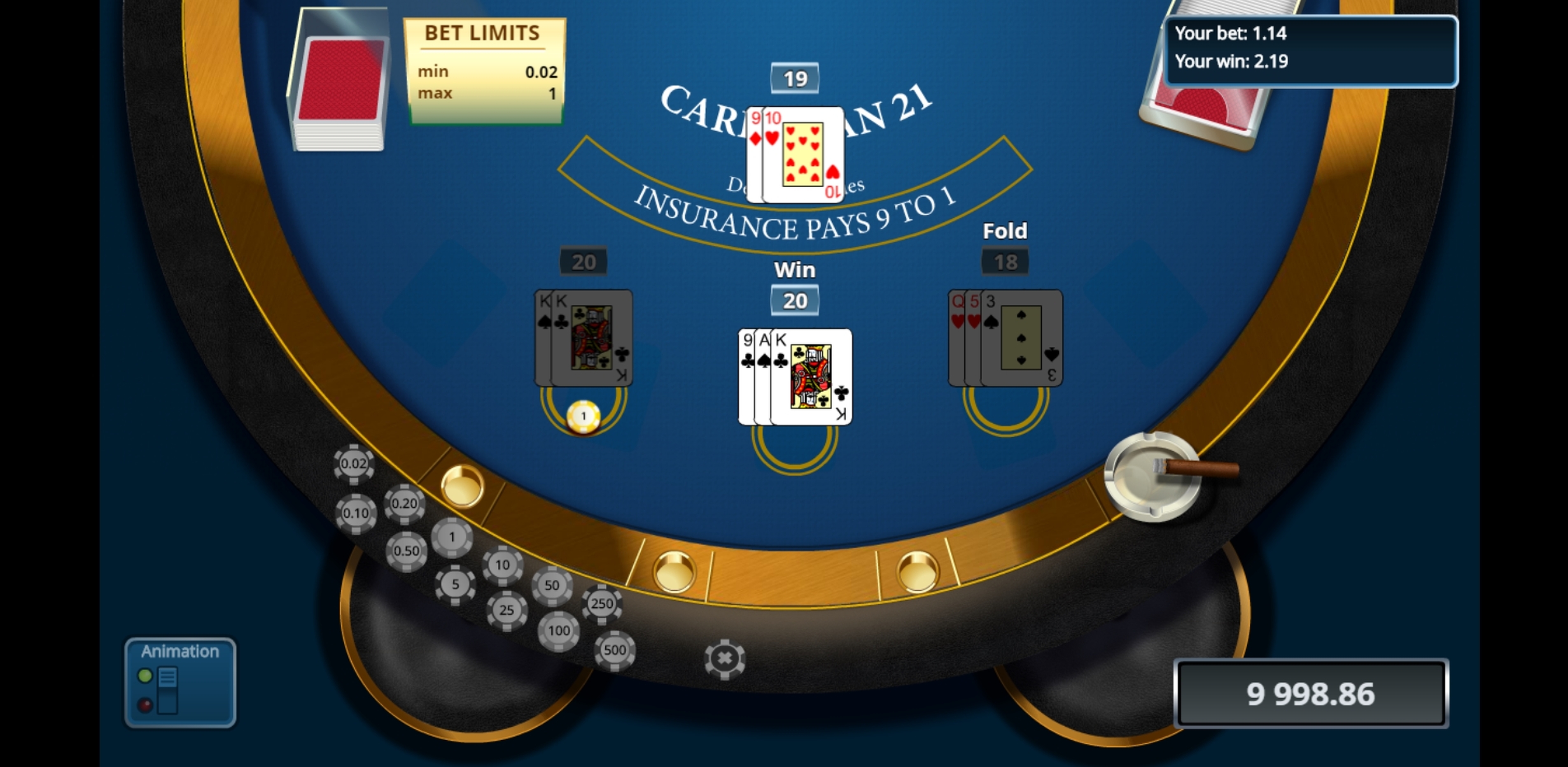 Win Money in Caribbean Blackjack Free Slot Game by Novomatic