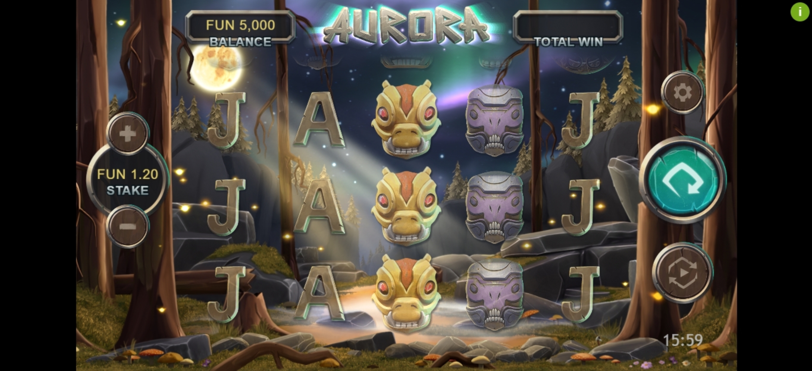 Reels in Aurora Slot Game by Northern Lights Gaming