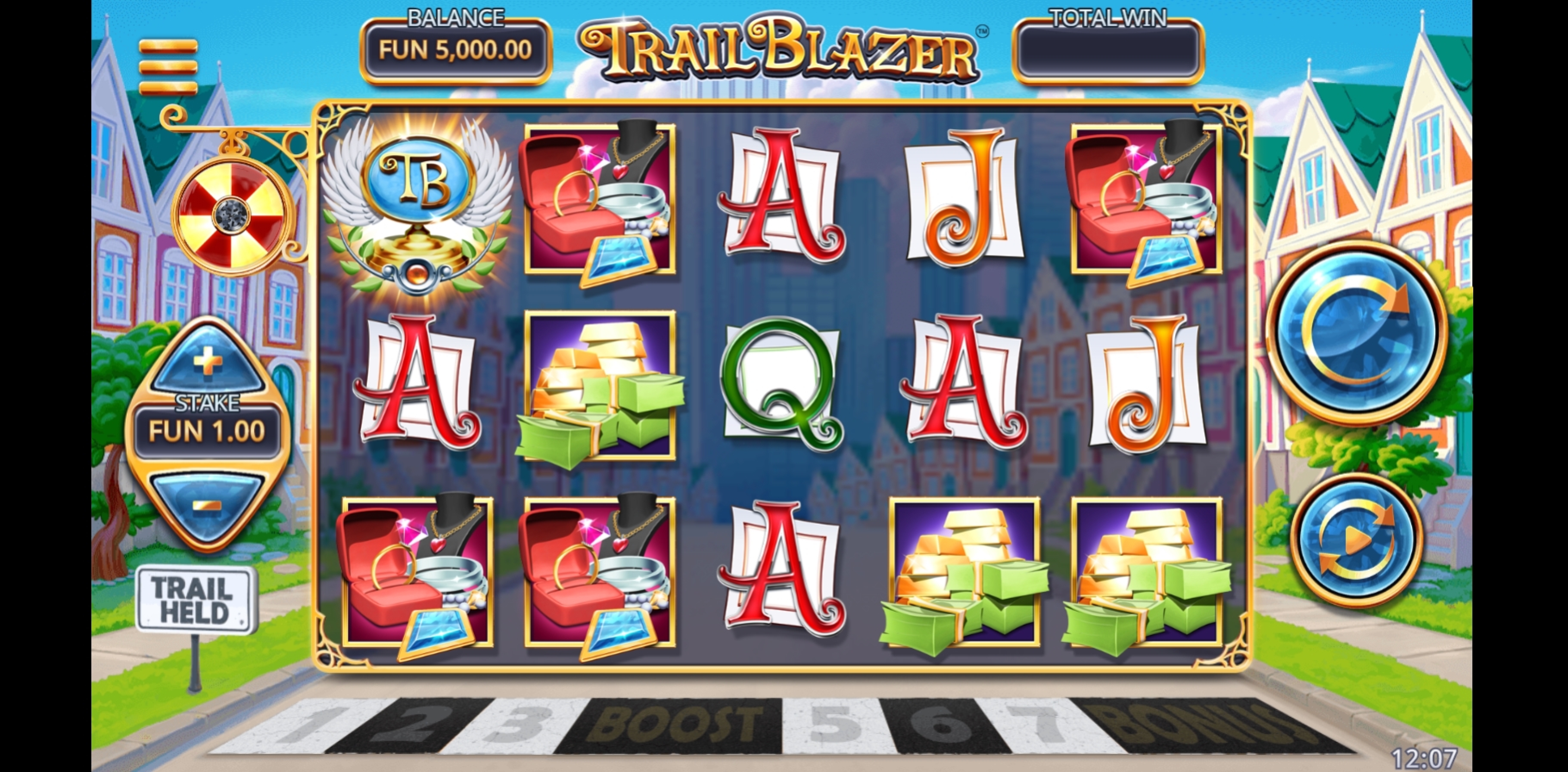 Reels in Trail Blazer Slot Game by Northern Lights Gaming