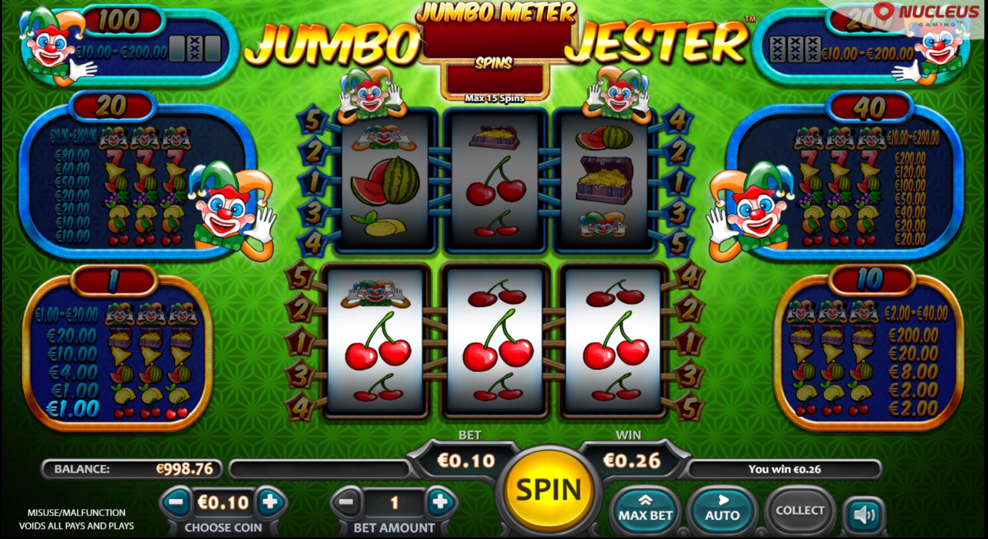 Win Money in Jumbo Jester Free Slot Game by Nucleus Gaming