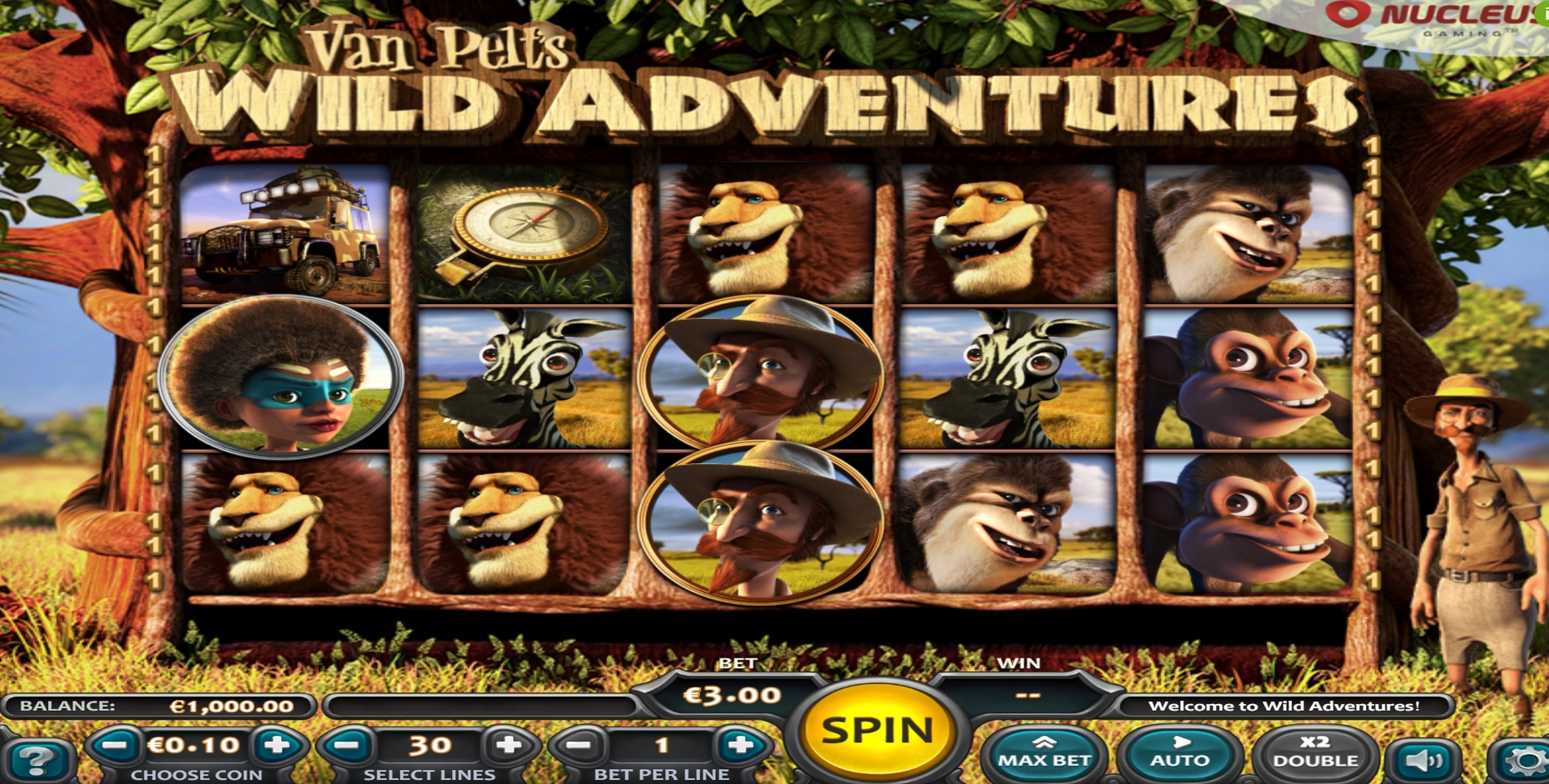 Reels in Van Pelts Wild Adventure Slot Game by Nucleus Gaming