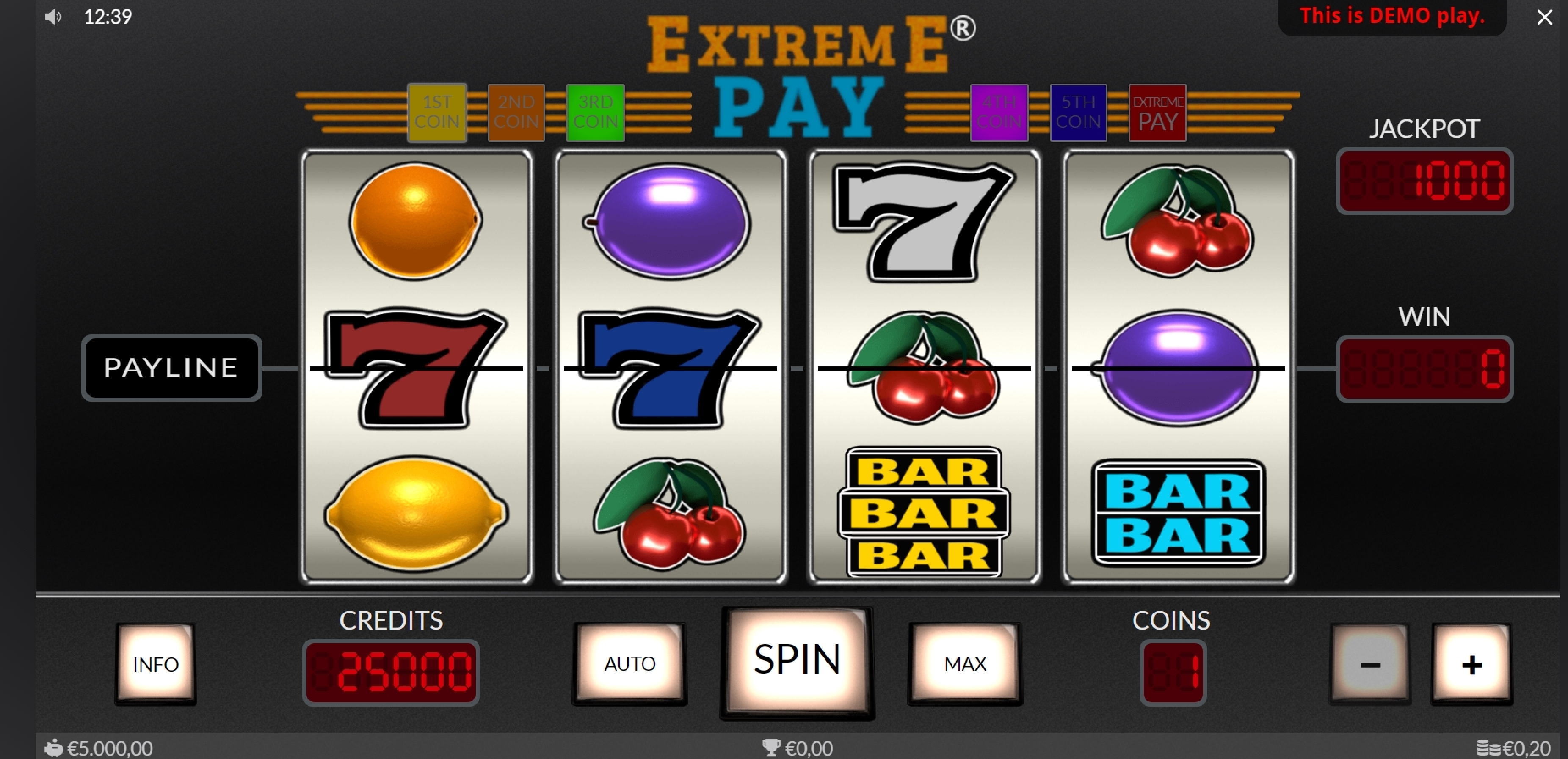 Reels in Extreme Pay Slot Game by Oryx Gaming