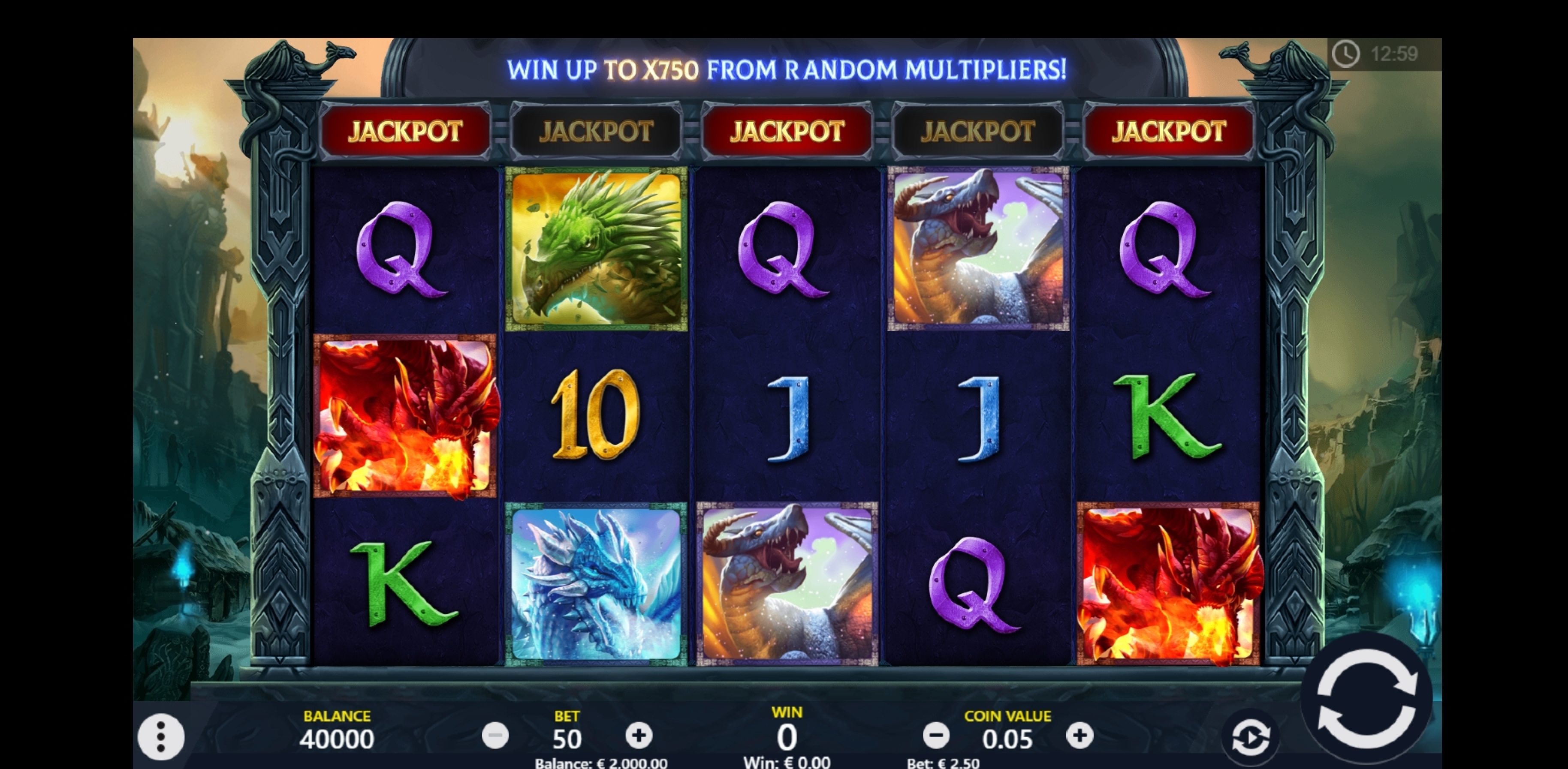 Reels in Dragons of the North Slot Game by PariPlay