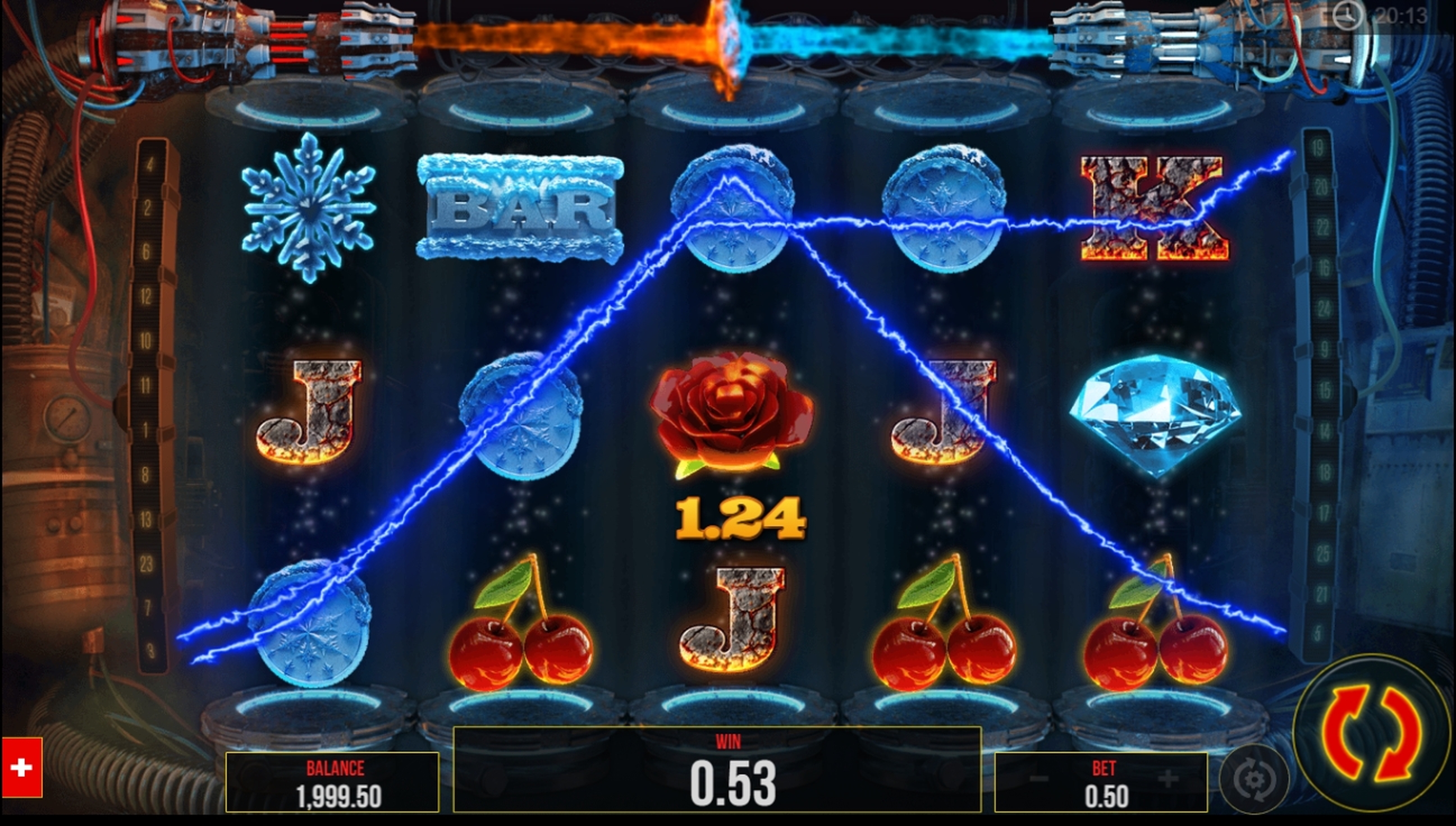 Win Money in Fire vs. Ice Free Slot Game by PariPlay