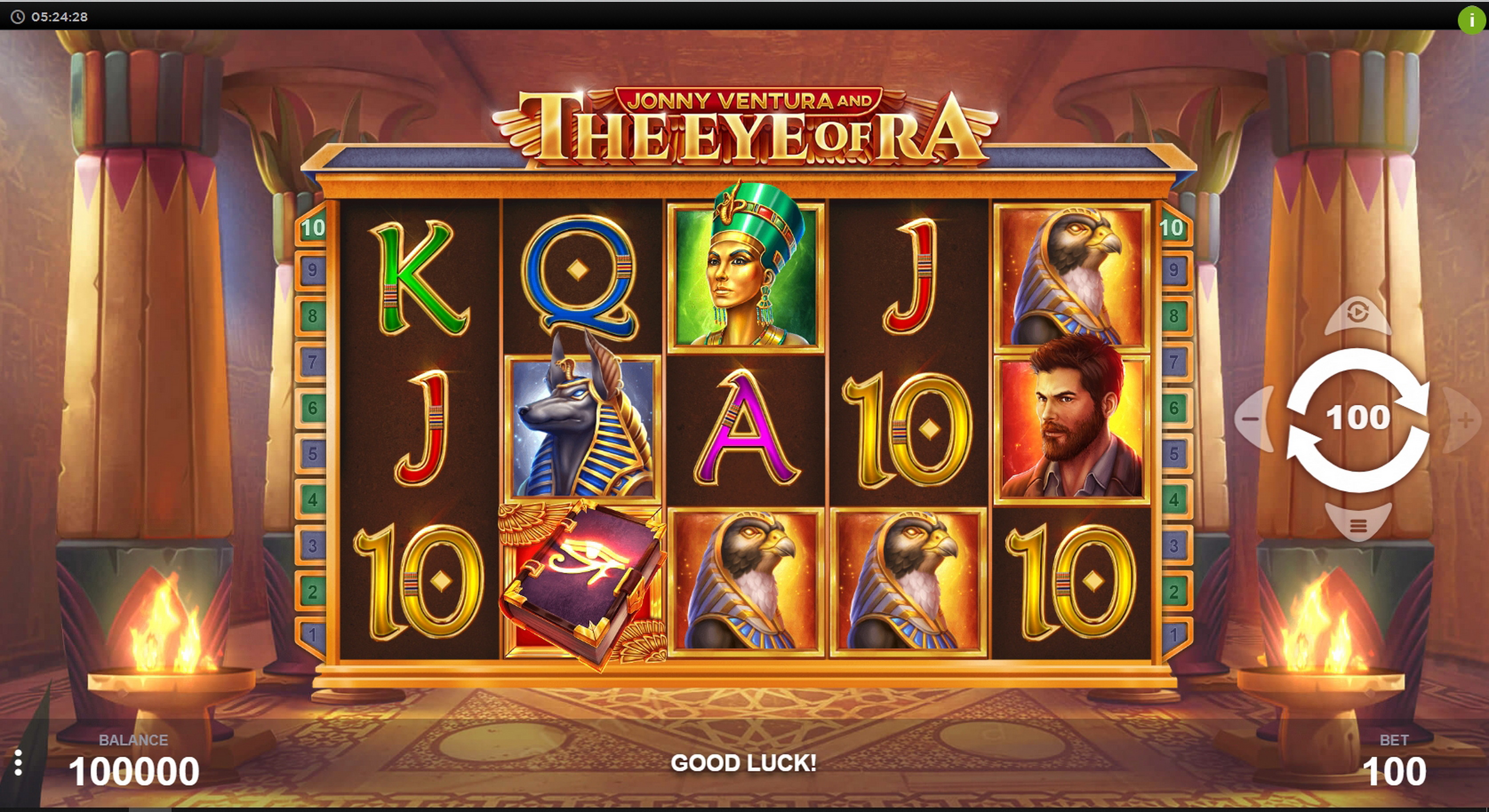 Reels in Jonny Ventura and The Eye of Ra Slot Game by PariPlay