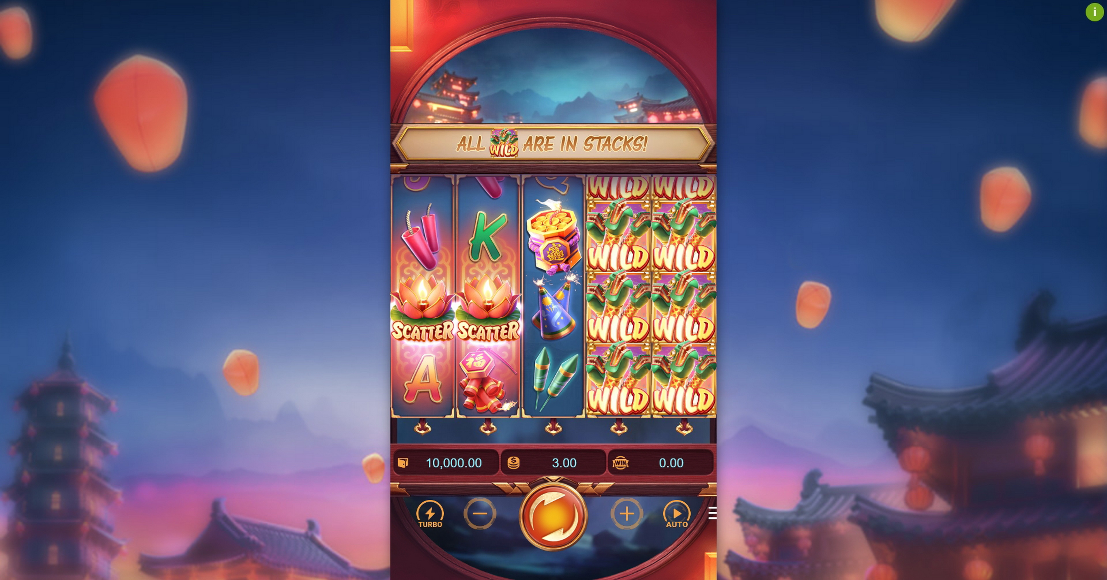 Reels in Wild Fireworks Slot Game by PG Soft