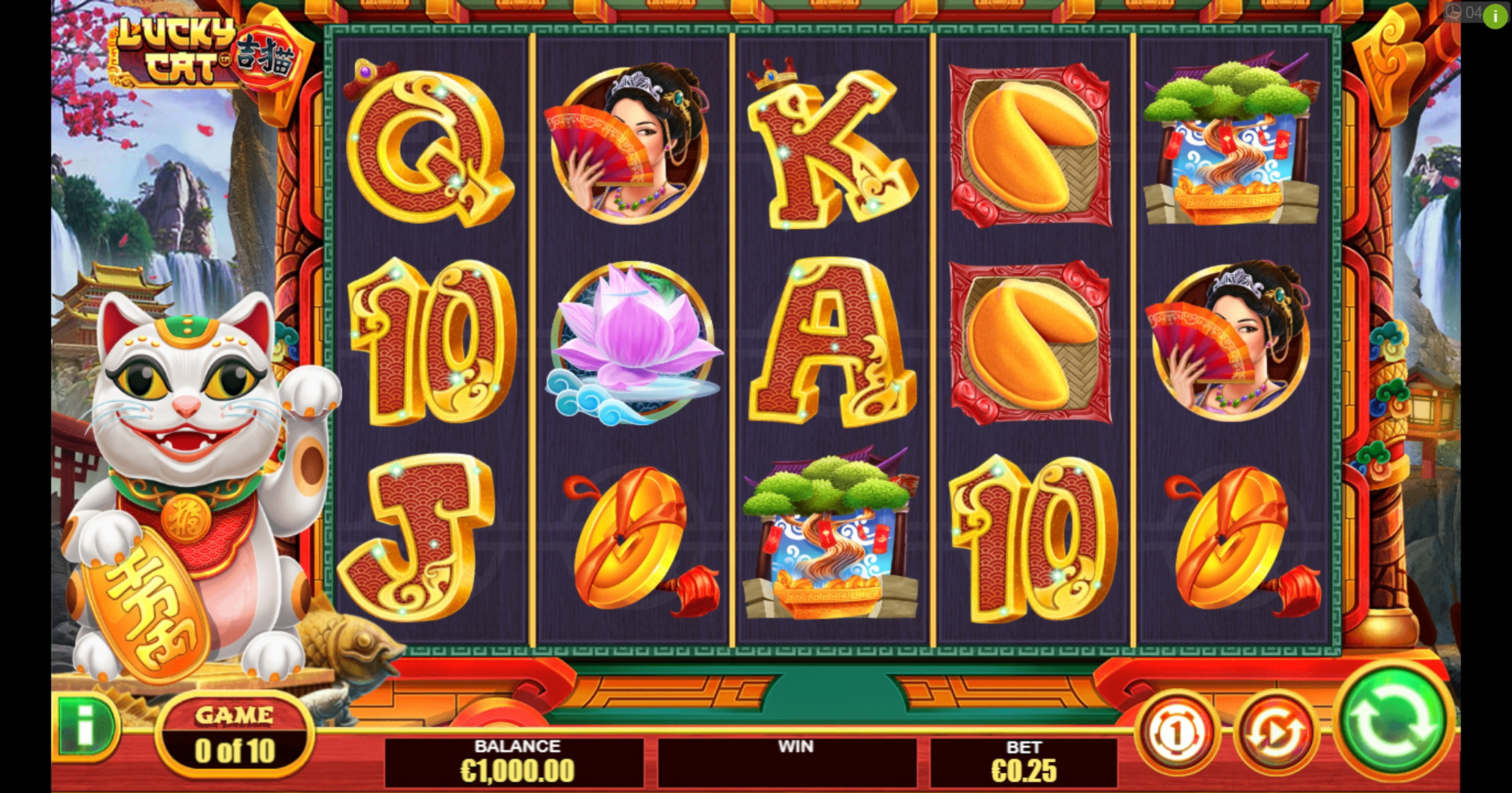 Reels in Lucky Cat Slot Game by Pirates Gold Studios