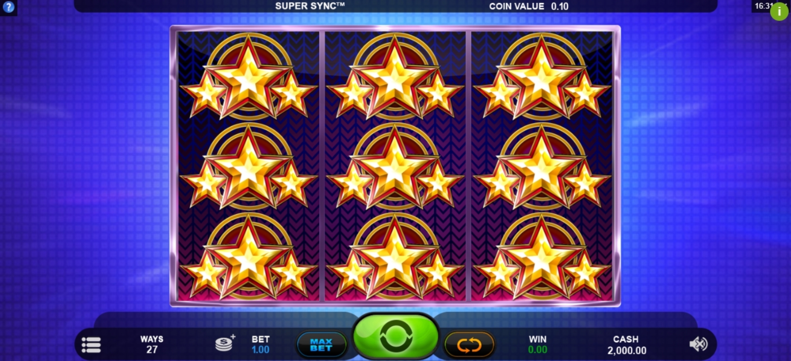 Reels in Super Sync Slot Game by Plank Gaming