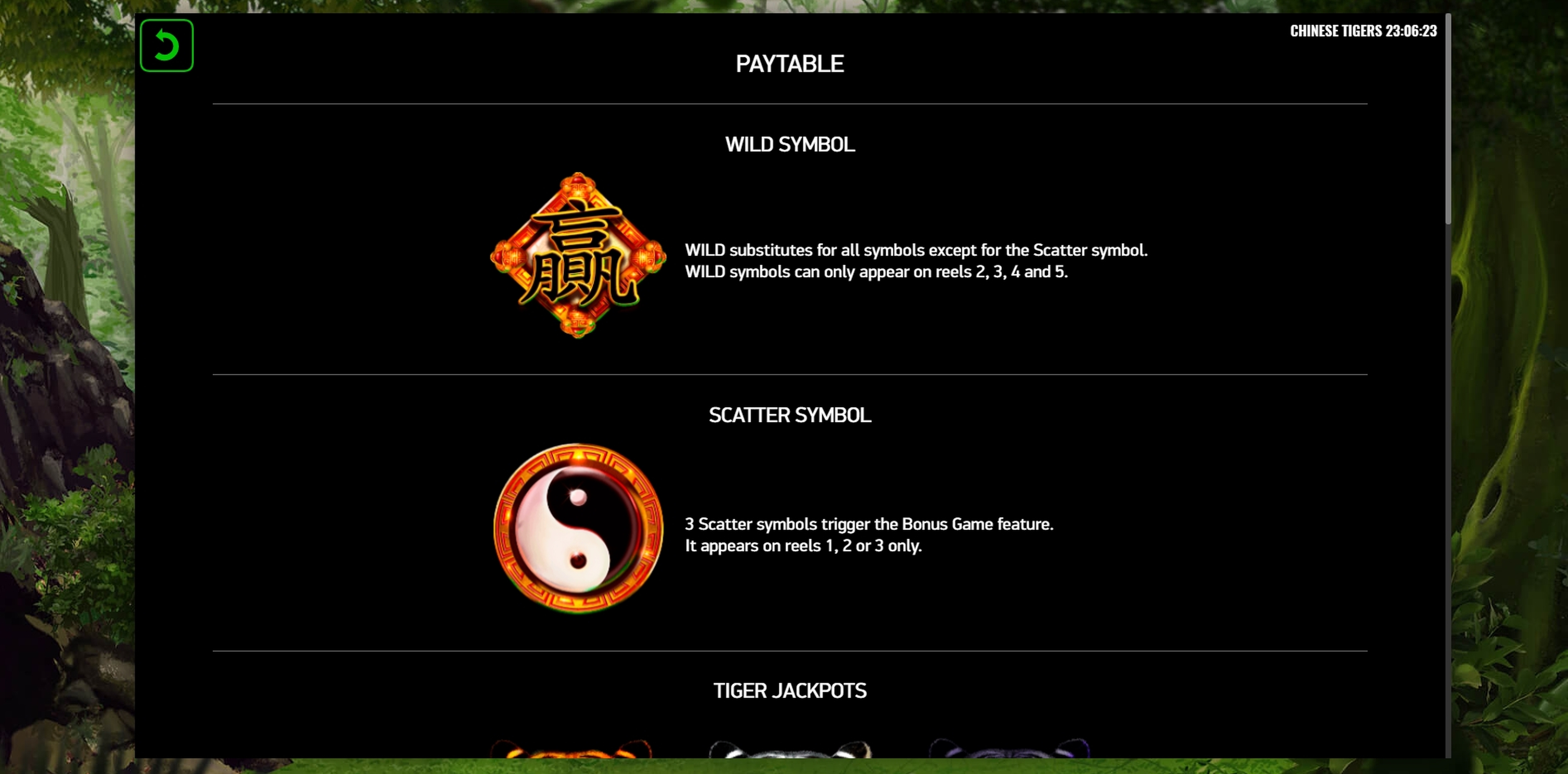 Info of Chinese Tigers Slot Game by Platipus