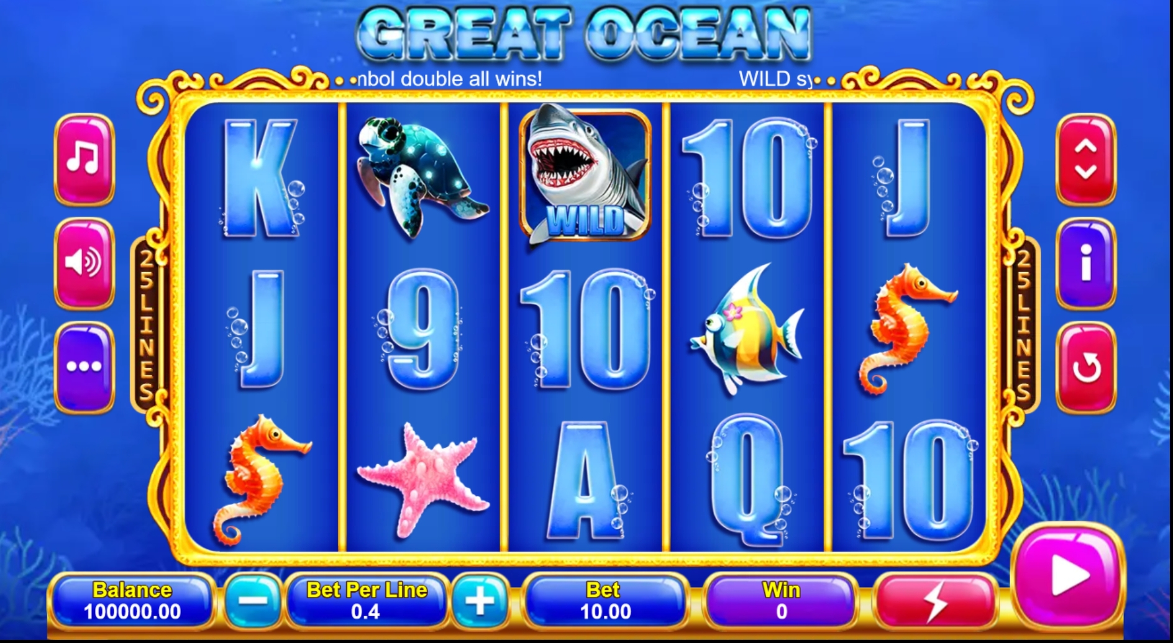 Reels in Great Ocean Slot Game by Platipus
