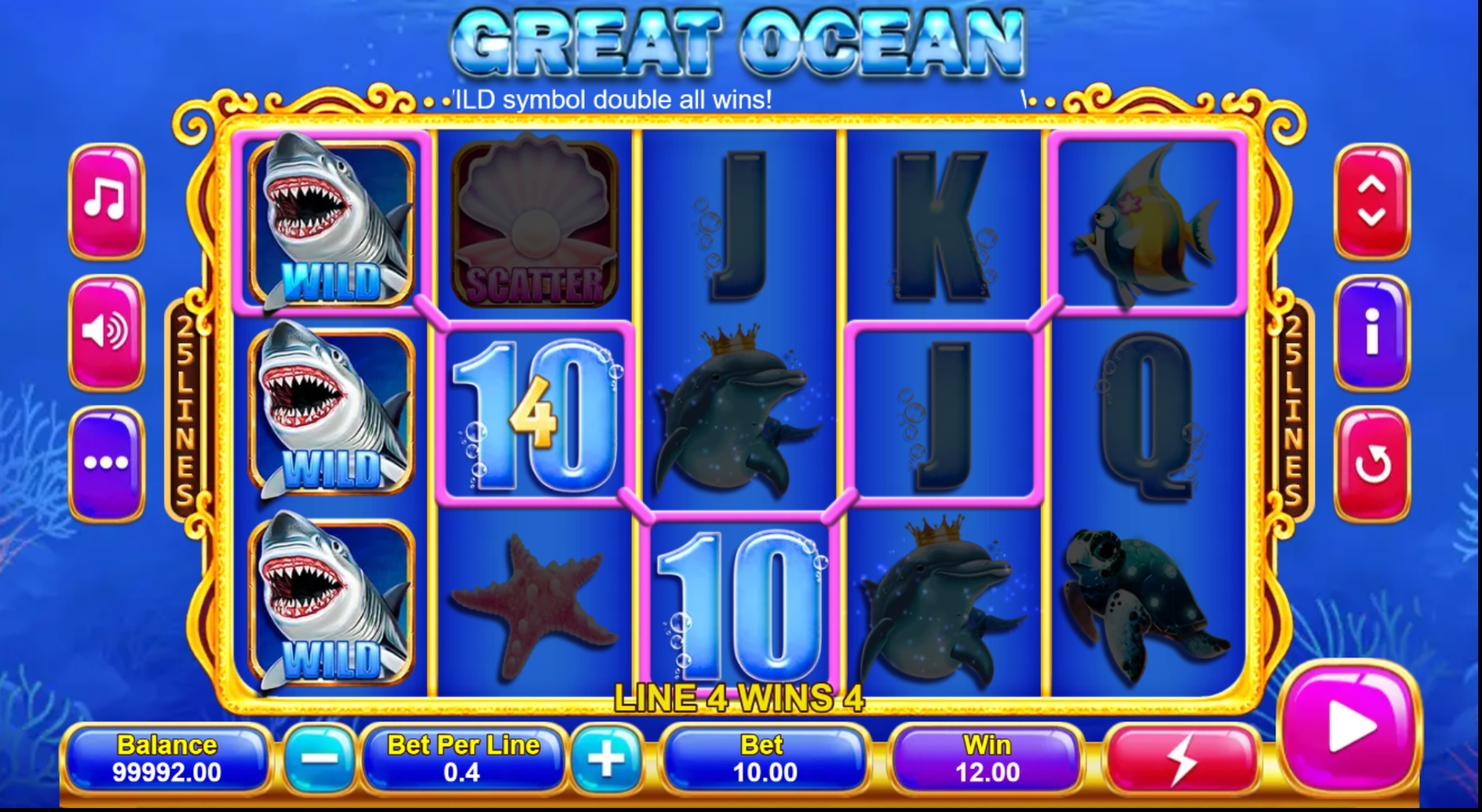 Win Money in Great Ocean Free Slot Game by Platipus