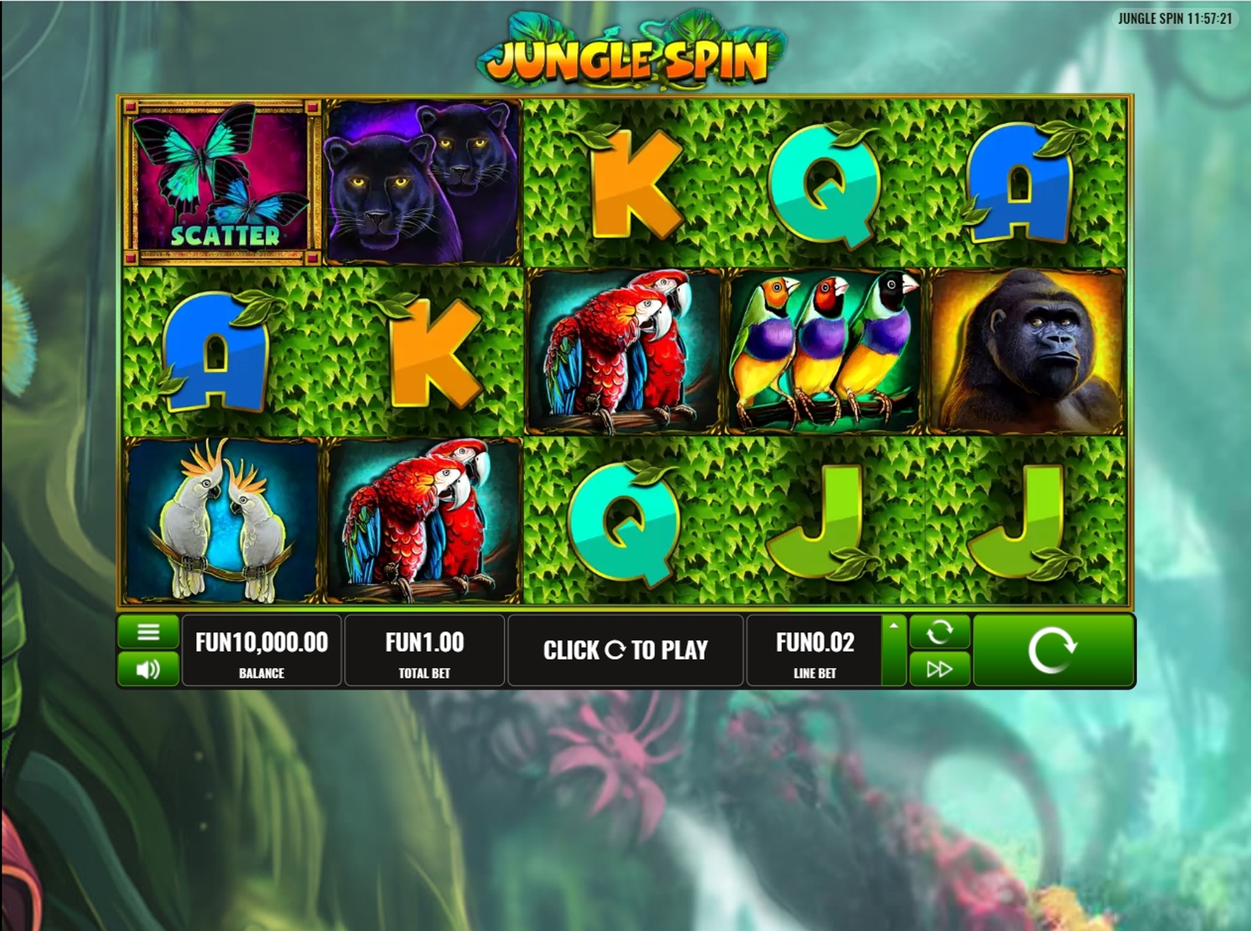 Reels in Jungle Spin Slot Game by Platipus