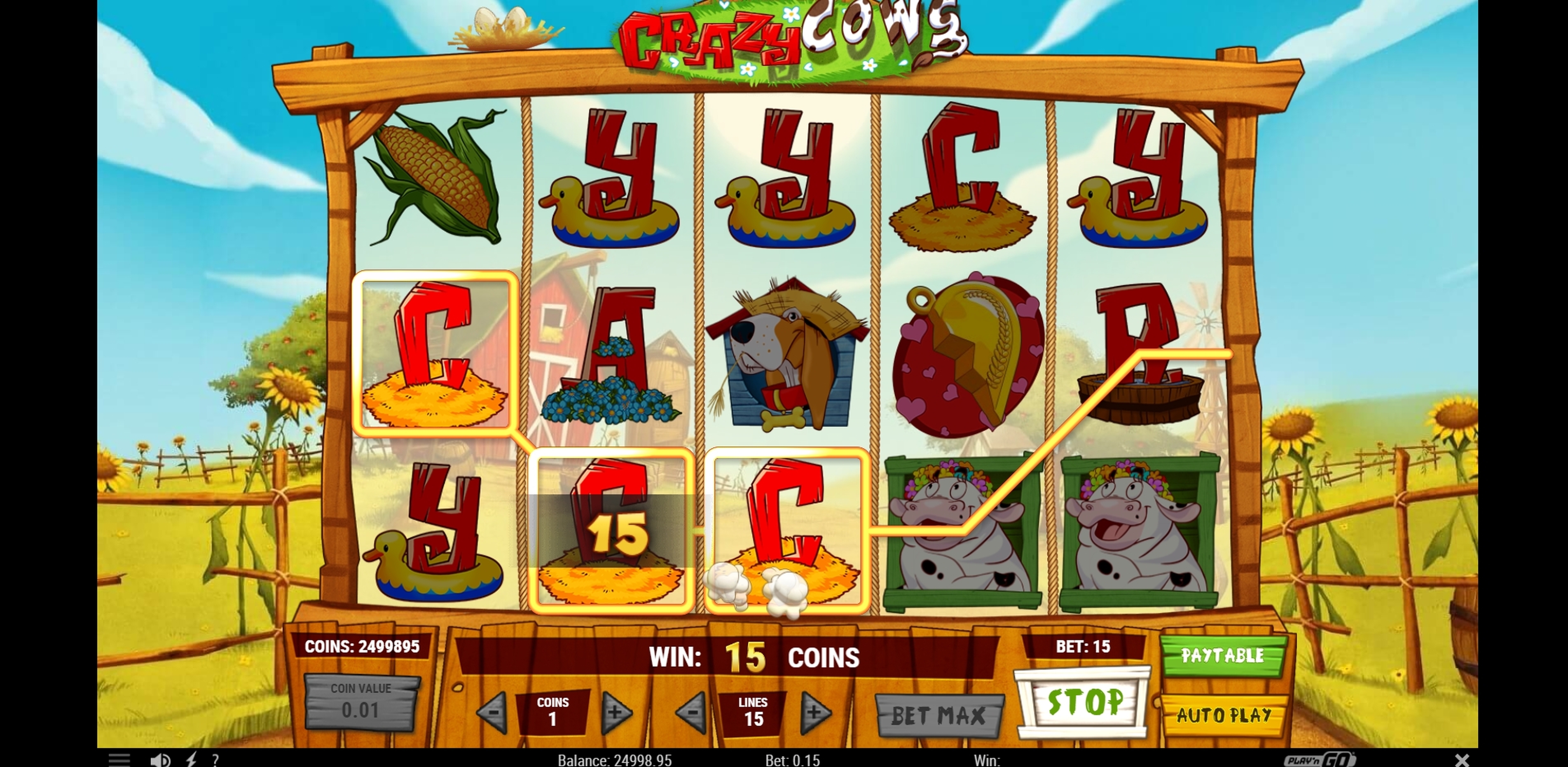 Win Money in Crazy Cows Free Slot Game by Playn GO
