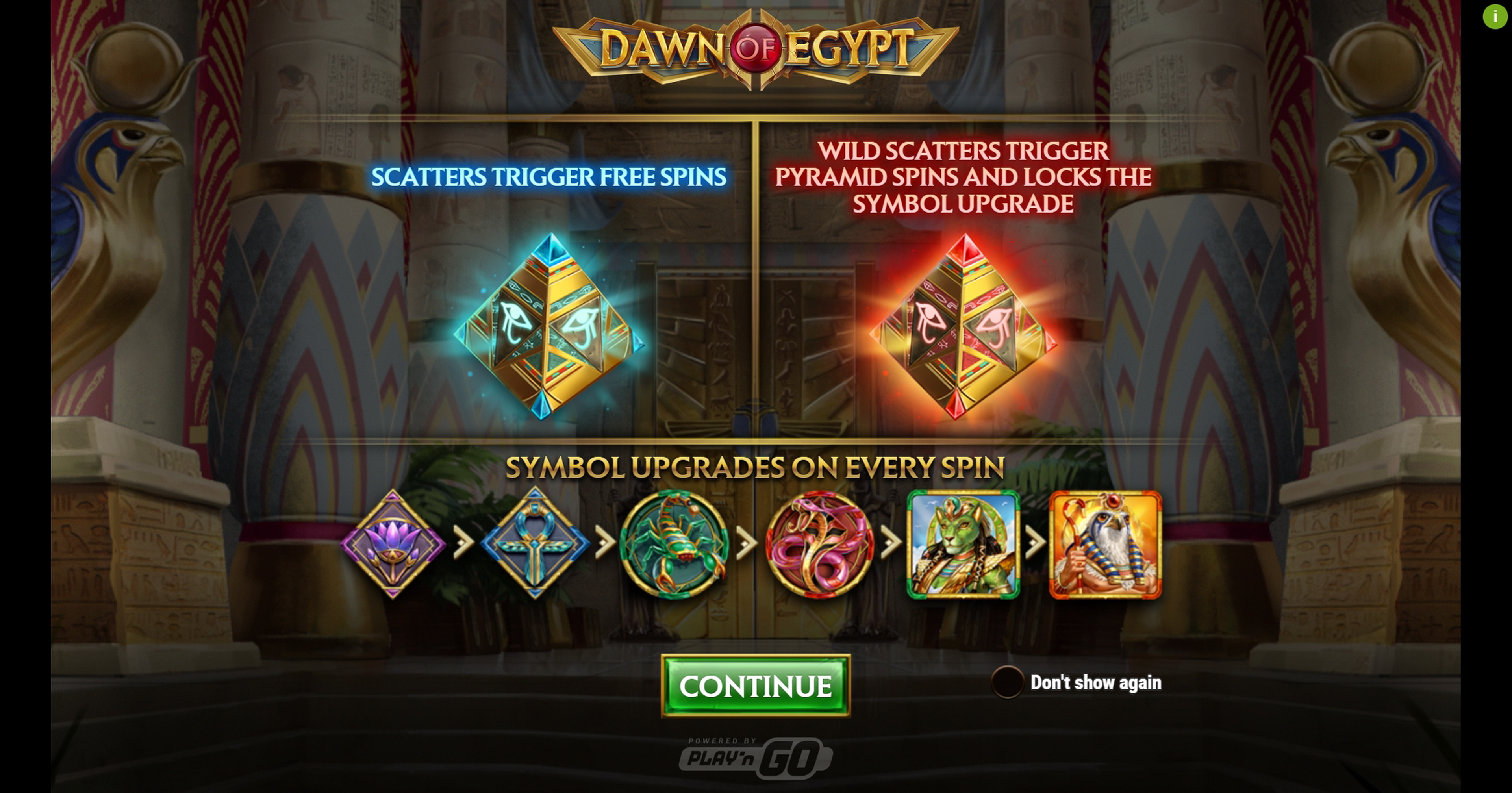 Play Dawn of Egypt Free Casino Slot Game by Playn GO
