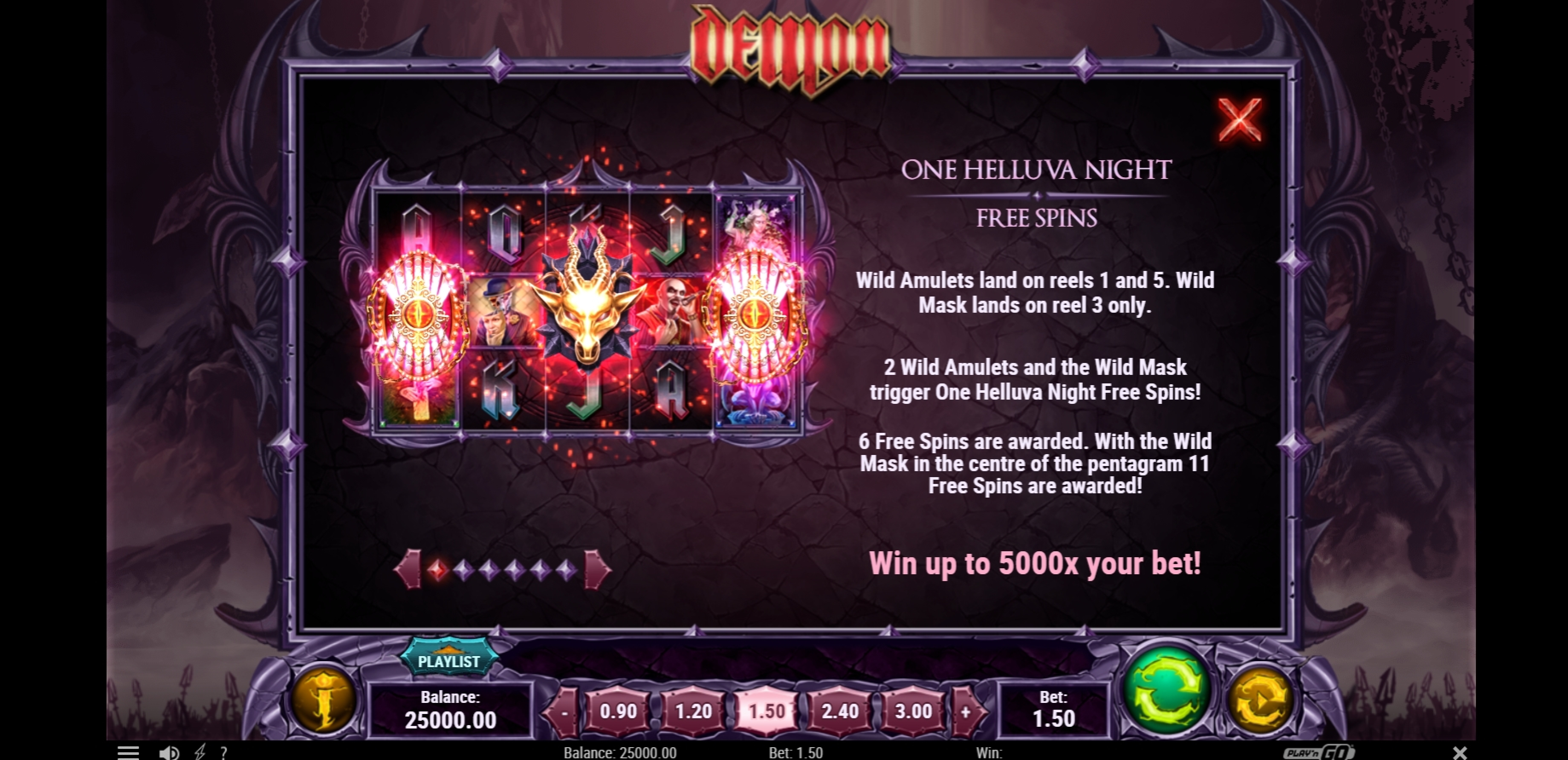 Info of Demon Slot Game by Playn GO
