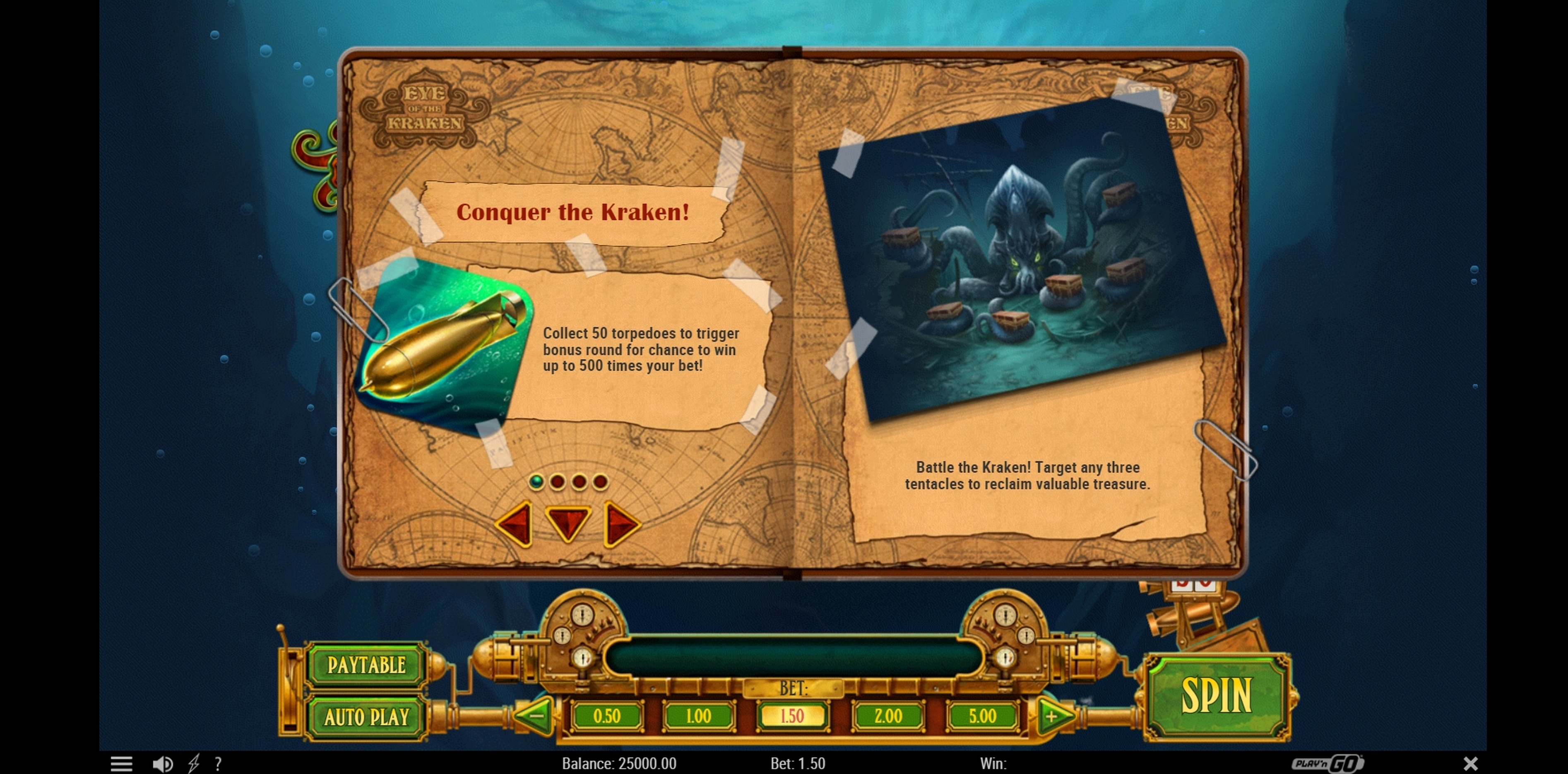 Info of Eye of the Kraken Slot Game by Playn GO
