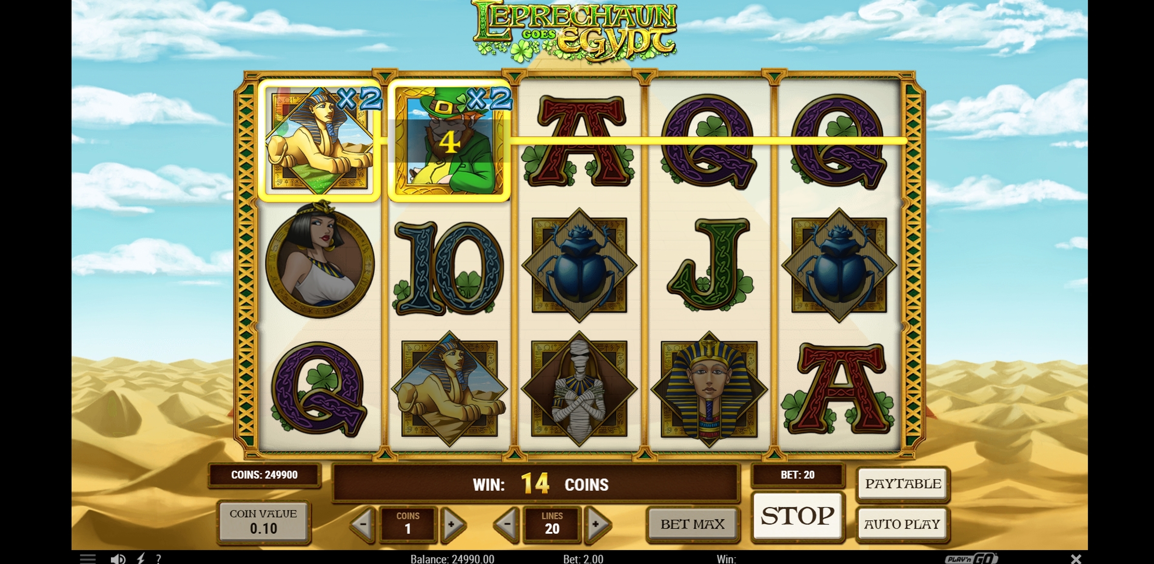 Win Money in Leprechaun goes Egypt Free Slot Game by Playn GO