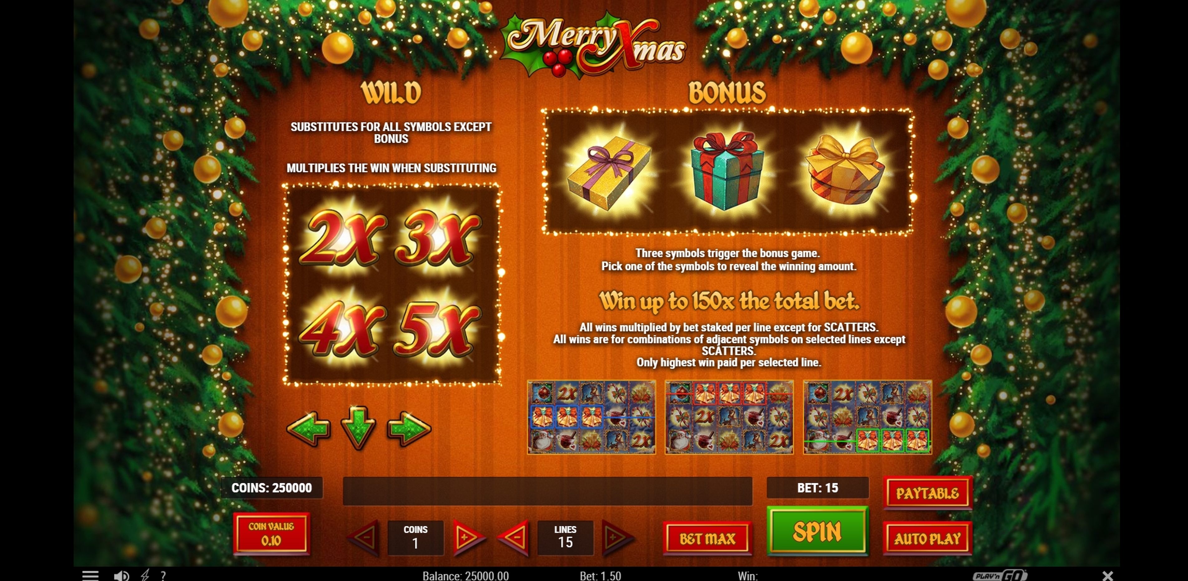 Info of Merry Xmas Slot Game by Playn GO