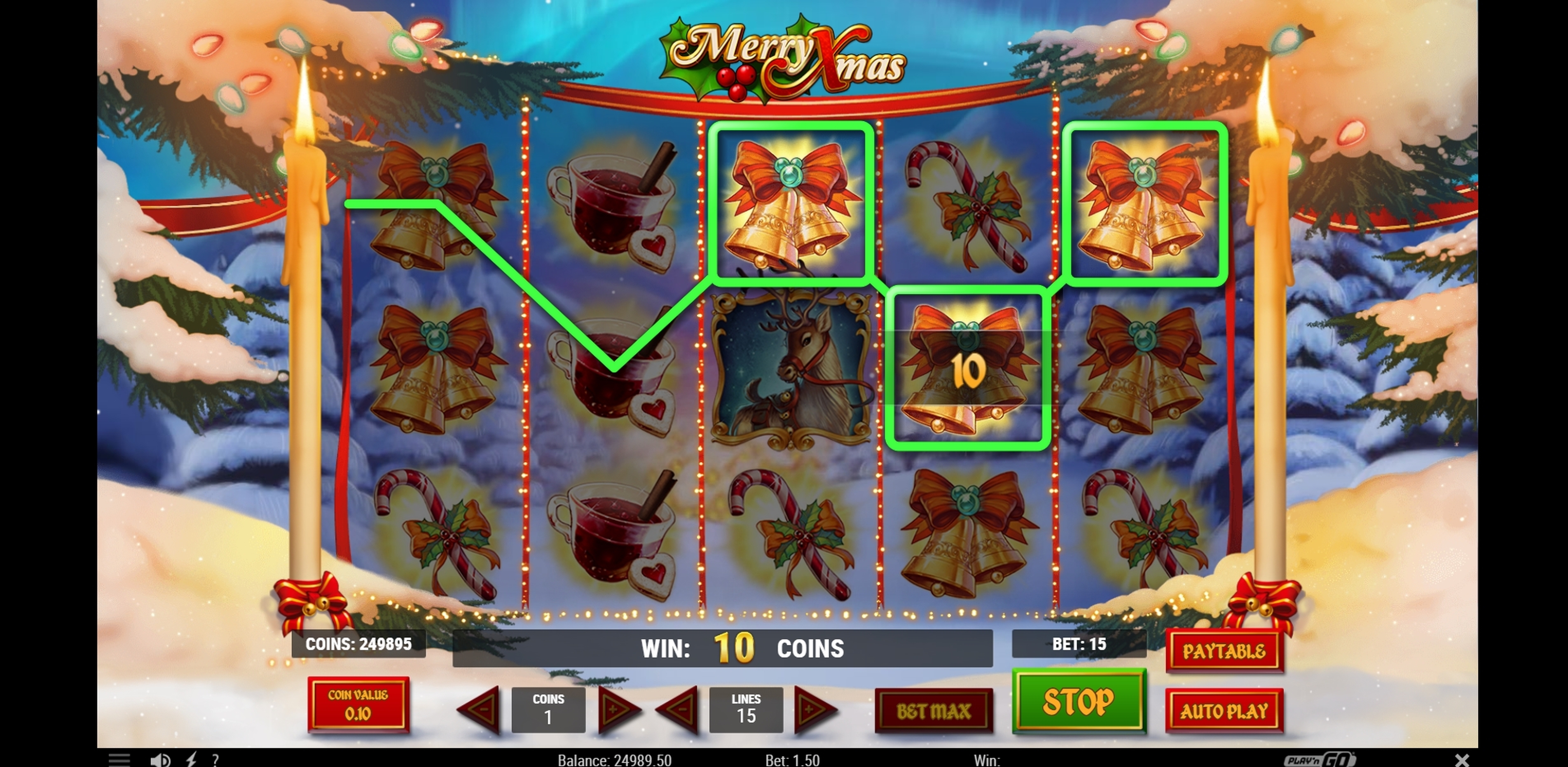 Win Money in Merry Xmas Free Slot Game by Playn GO
