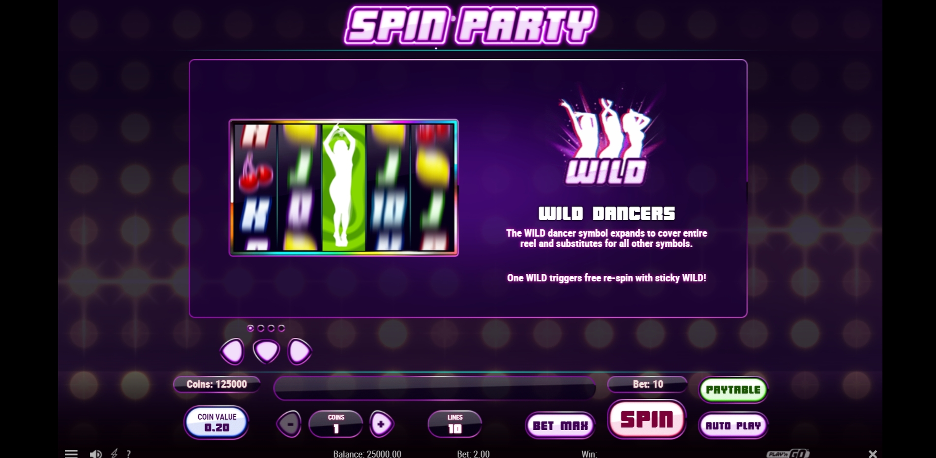 Info of Spin Party Slot Game by Playn GO