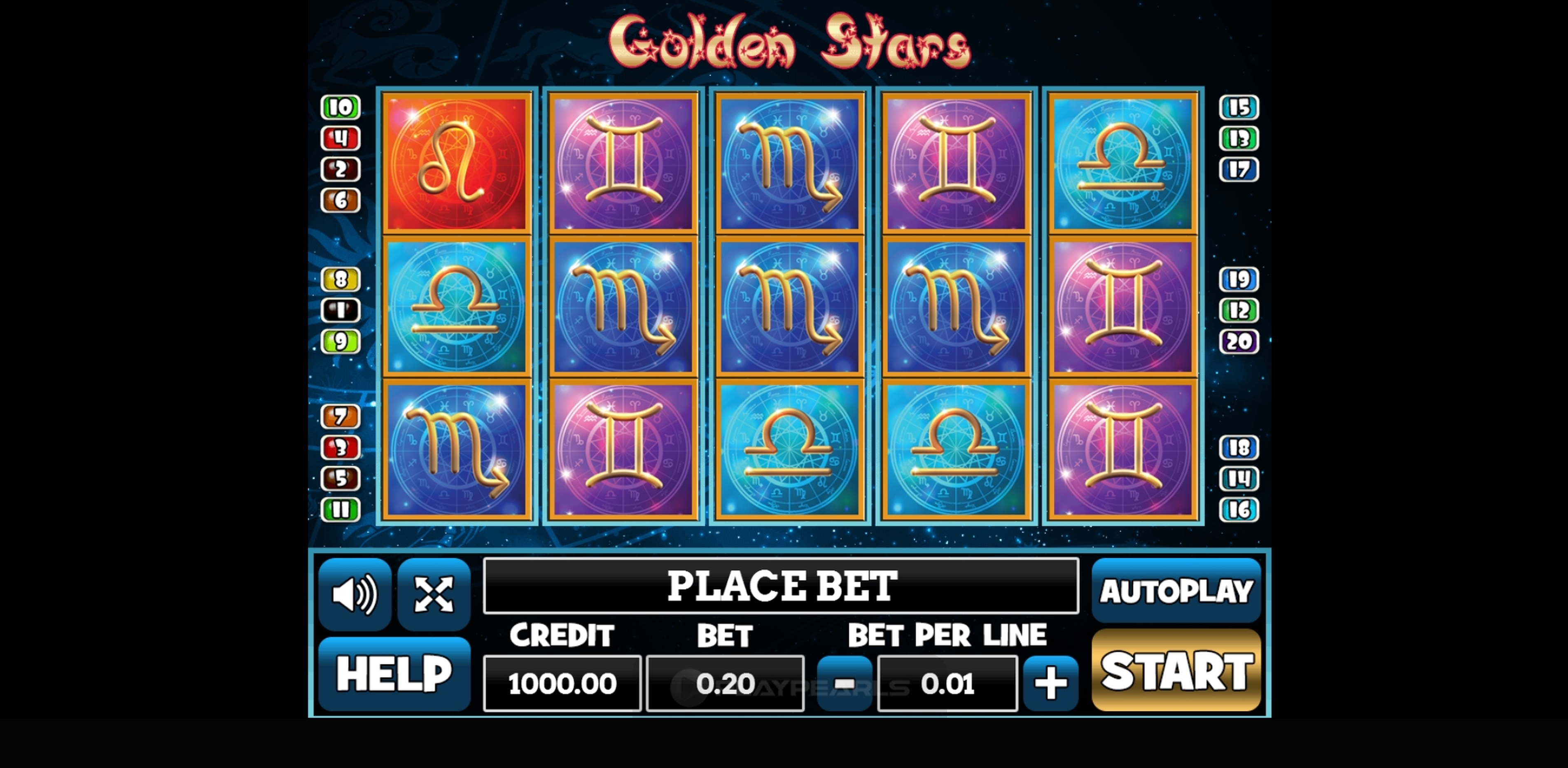 Reels in Golden Stars Slot Game by PlayPearls