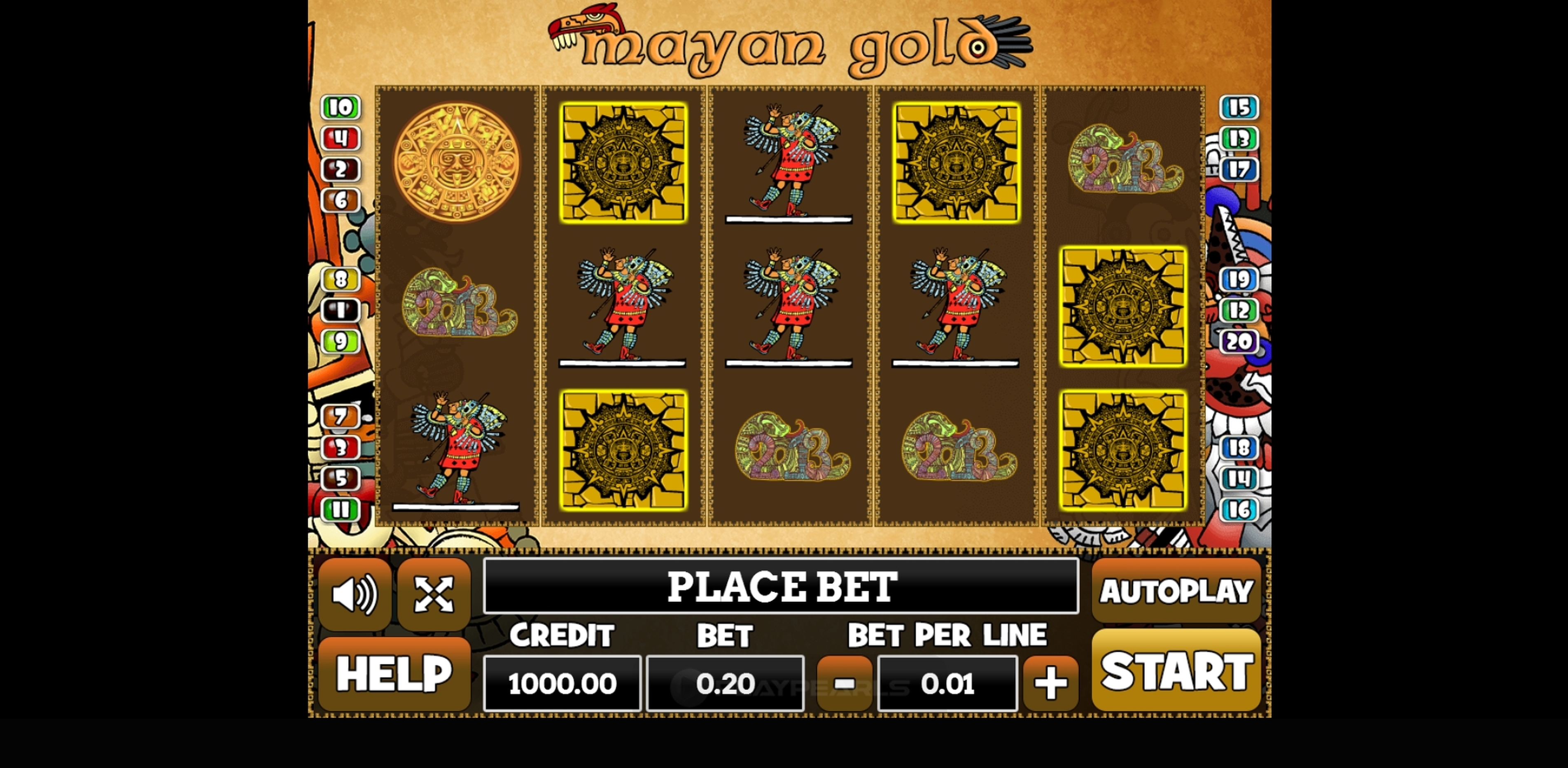 Reels in Mayan Gold (PlayPearls) Slot Game by PlayPearls