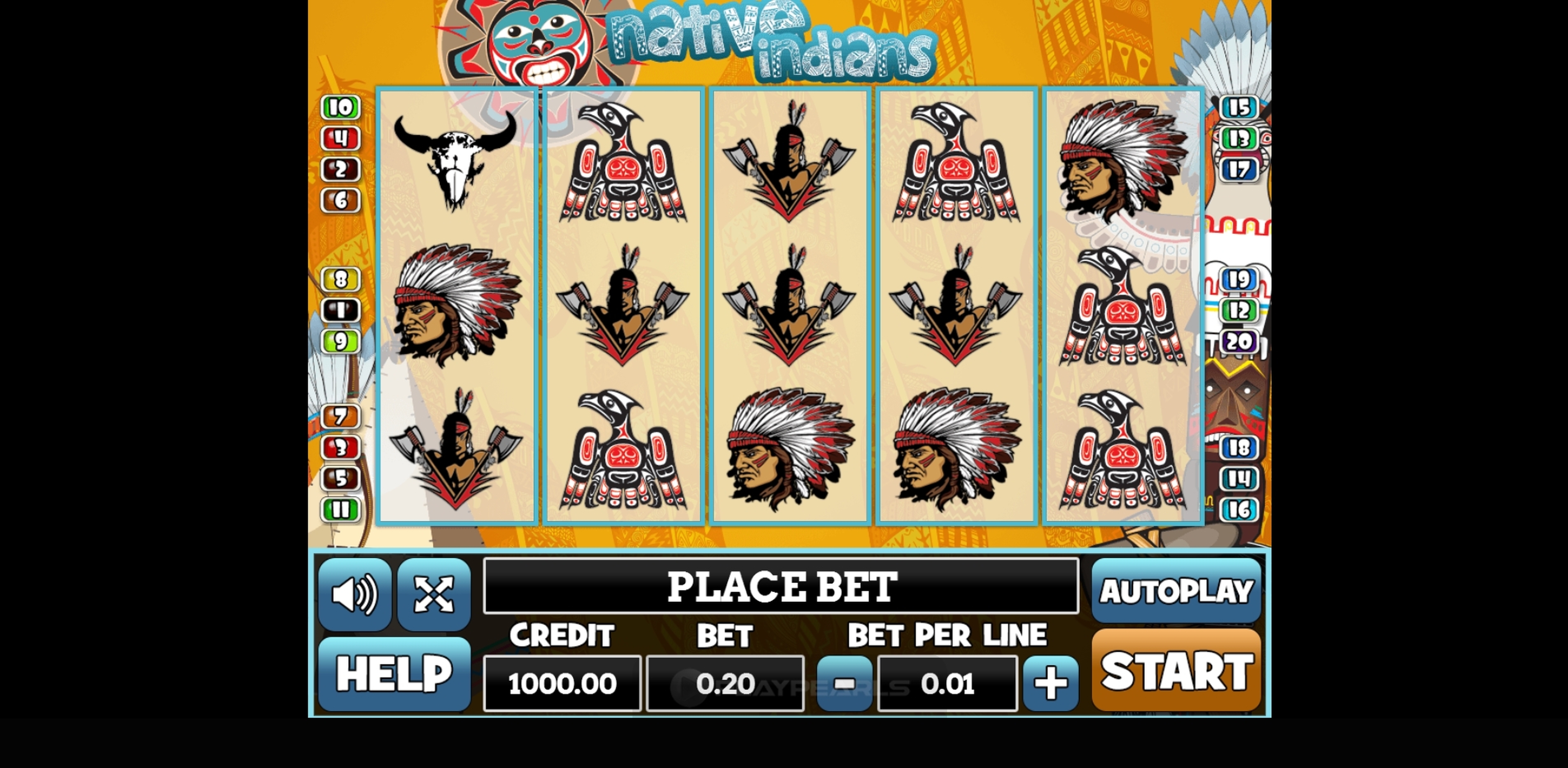 Reels in Native Indians Slot Game by PlayPearls