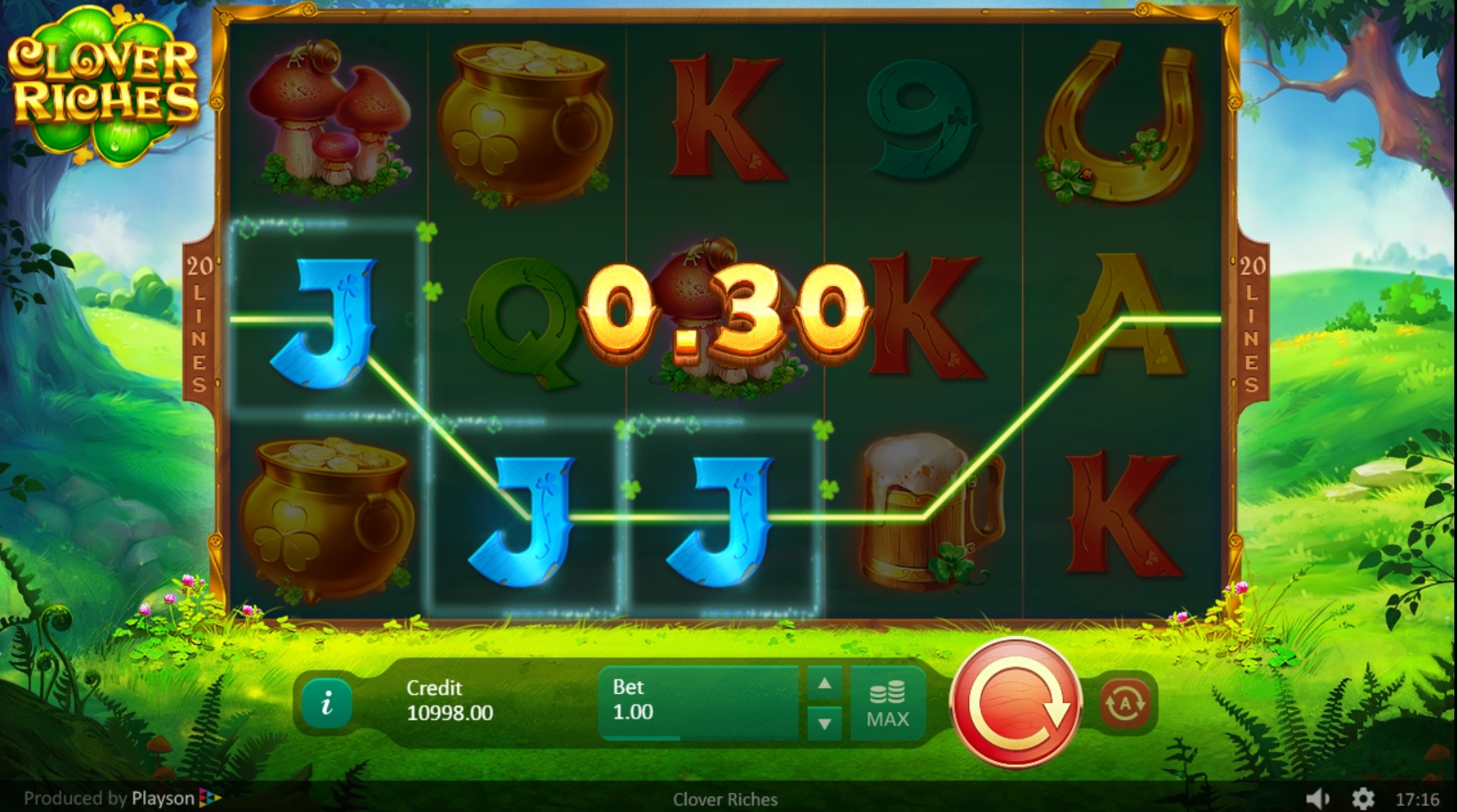 Win Money in Clover Riches Free Slot Game by Playson