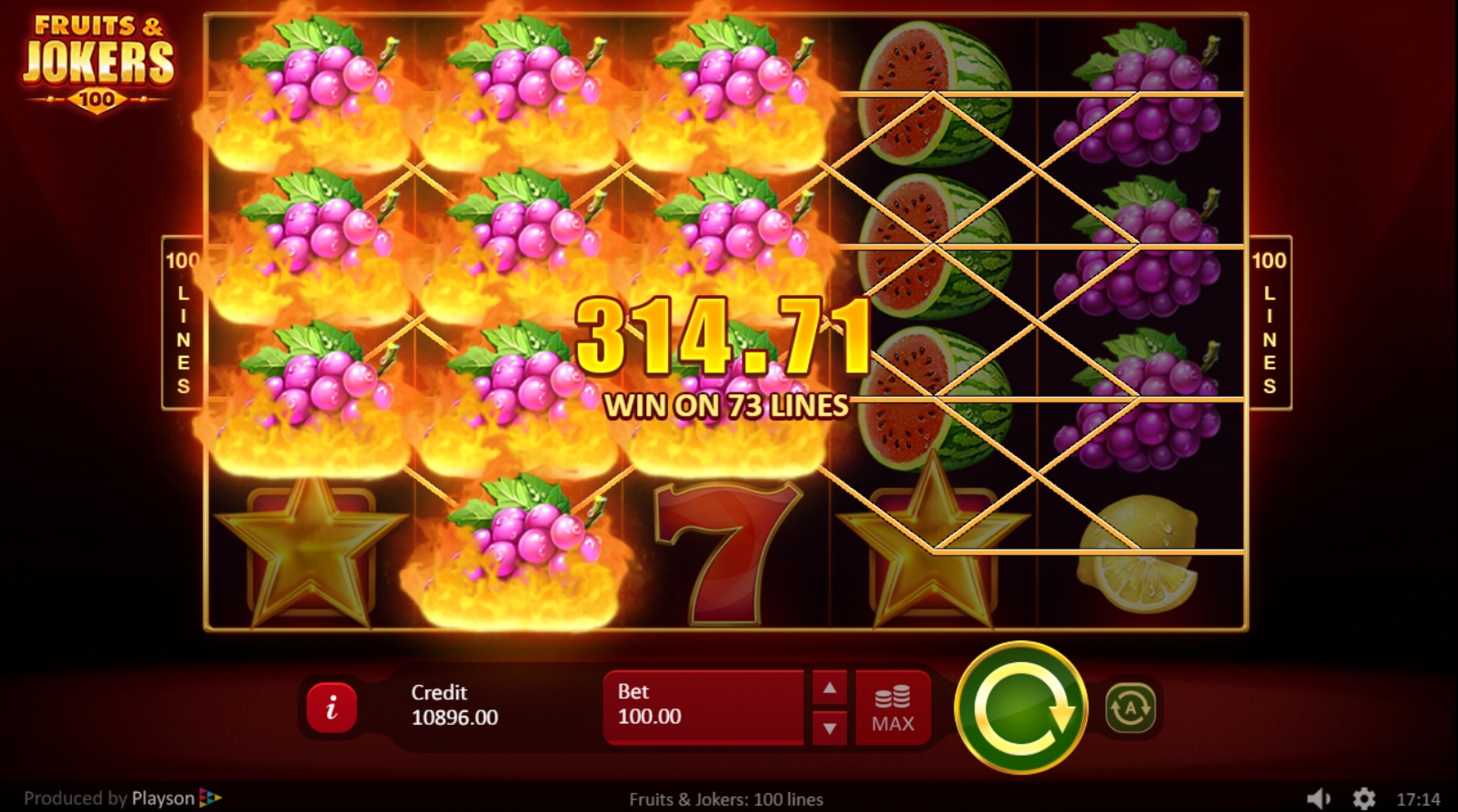 Win Money in Fruits & Jokers: 100 lines Free Slot Game by Playson