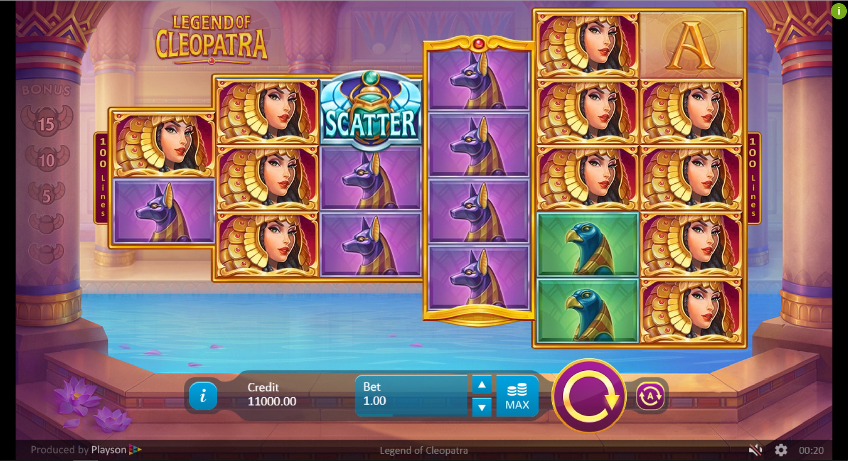 Reels in Legend of Cleopatra Slot Game by Playson