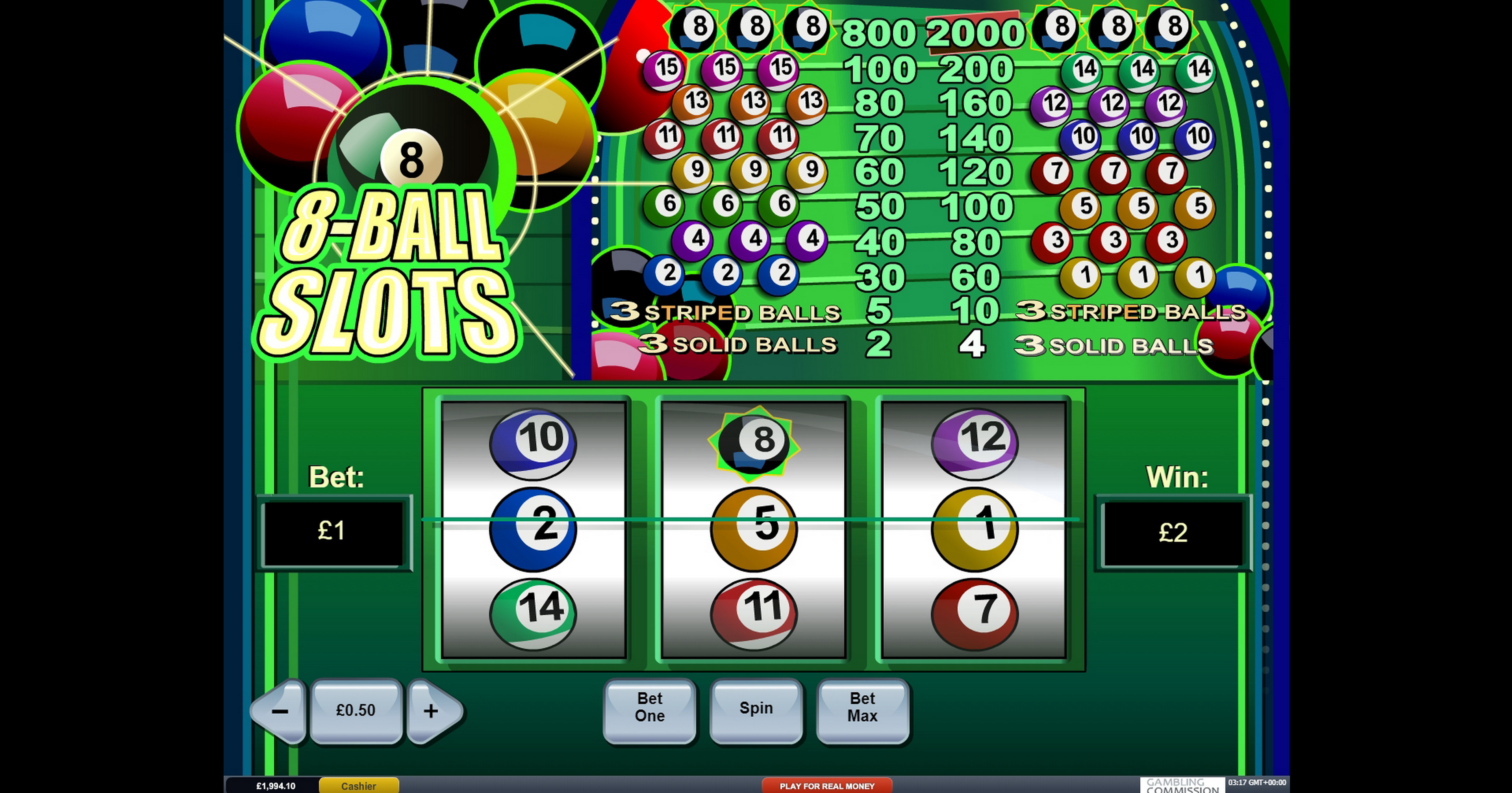 Win Money in 8 Ball Slots Free Slot Game by Playtech
