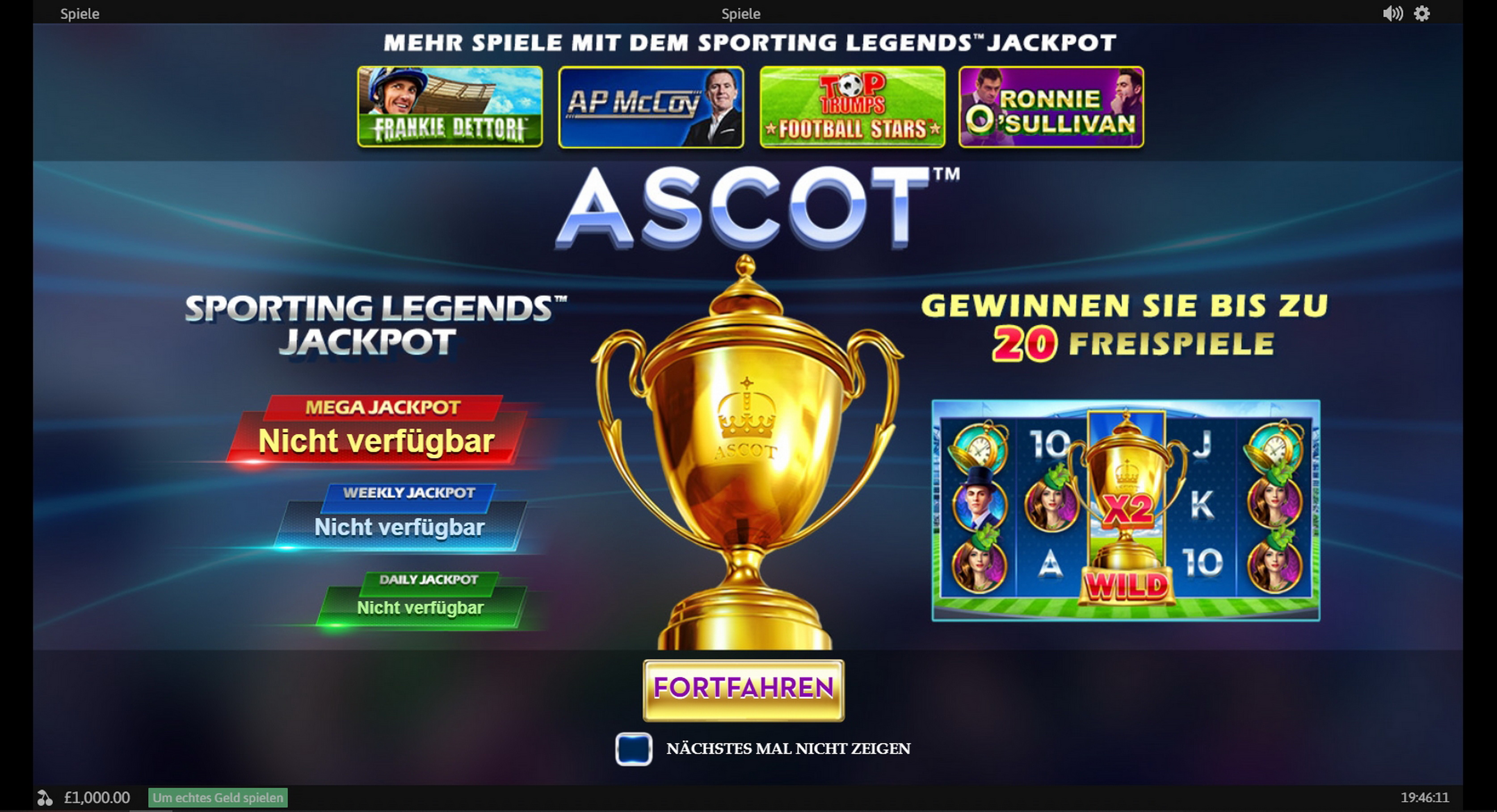 Play Ascot - Sporting Legends Free Casino Slot Game by Playtech
