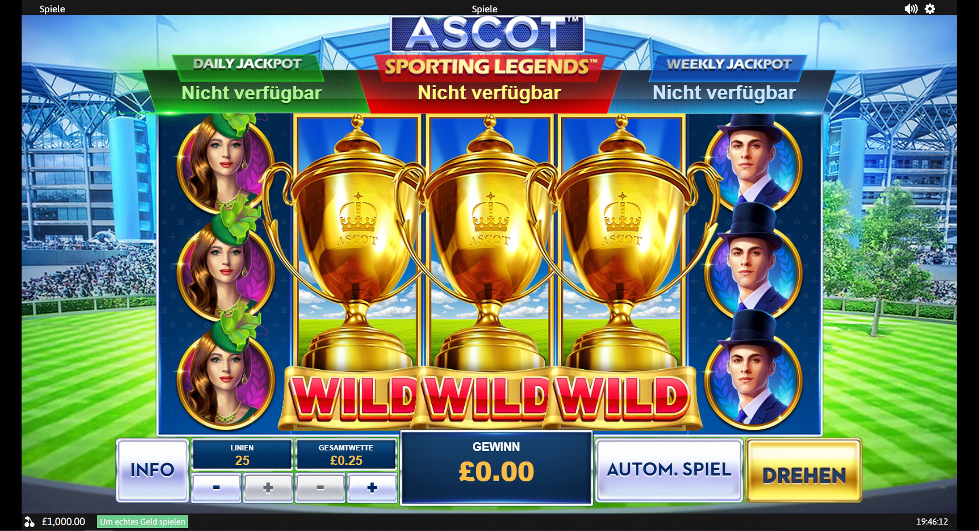 Reels in Ascot - Sporting Legends Slot Game by Playtech