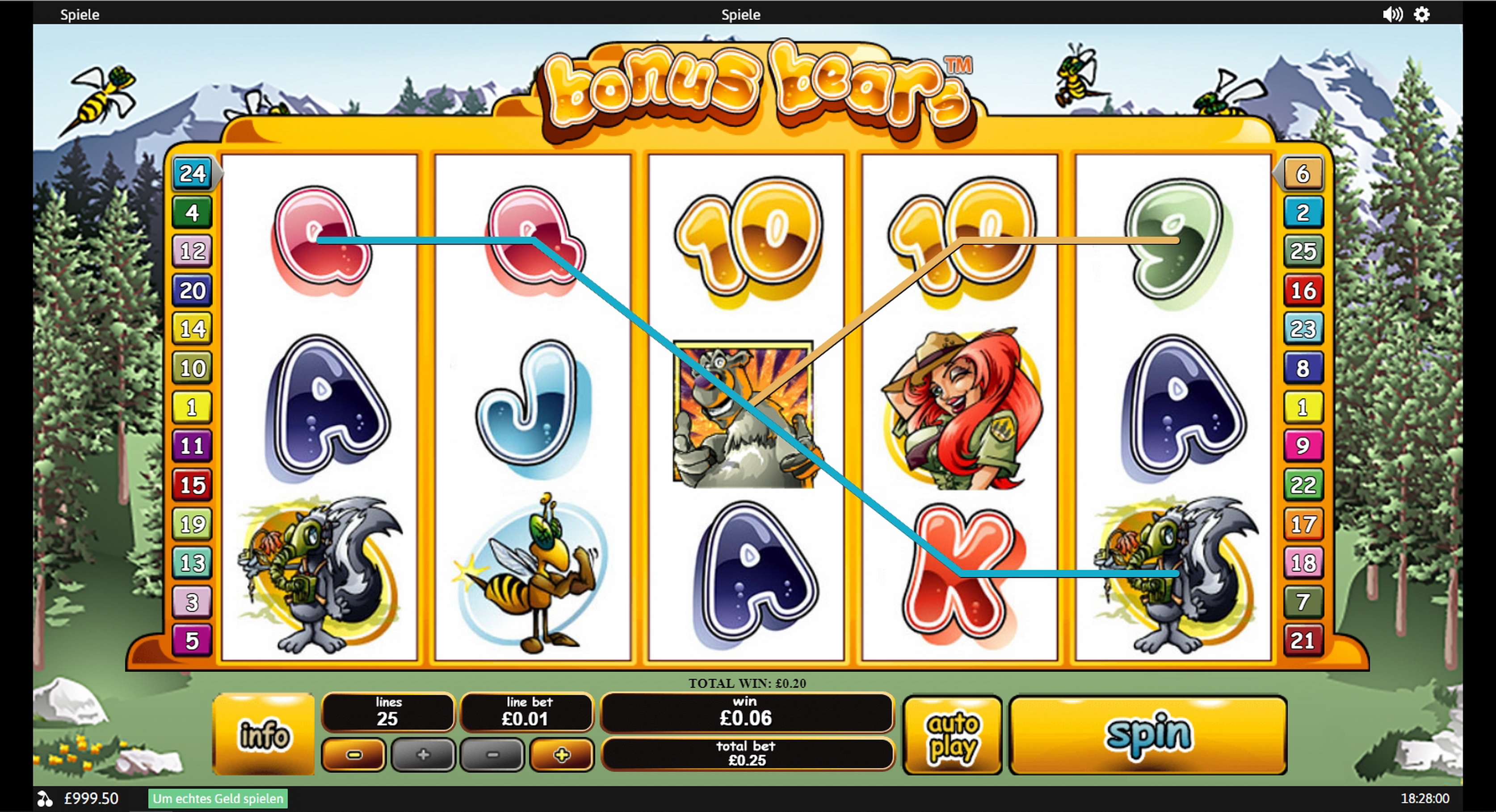 Win Money in Bonus Bears Free Slot Game by Playtech