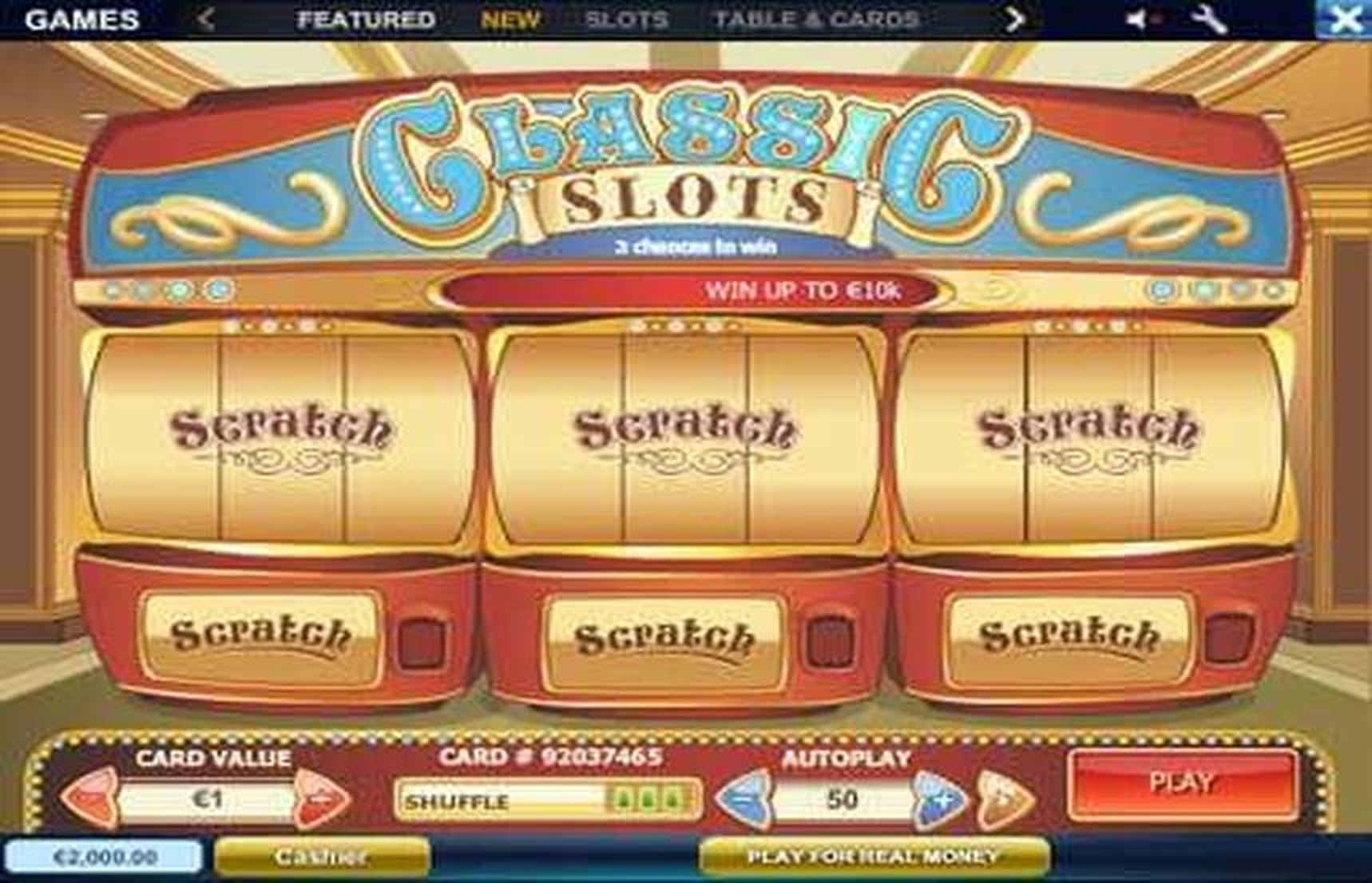 The Classic Slot Scratch Online Slot Demo Game by Playtech