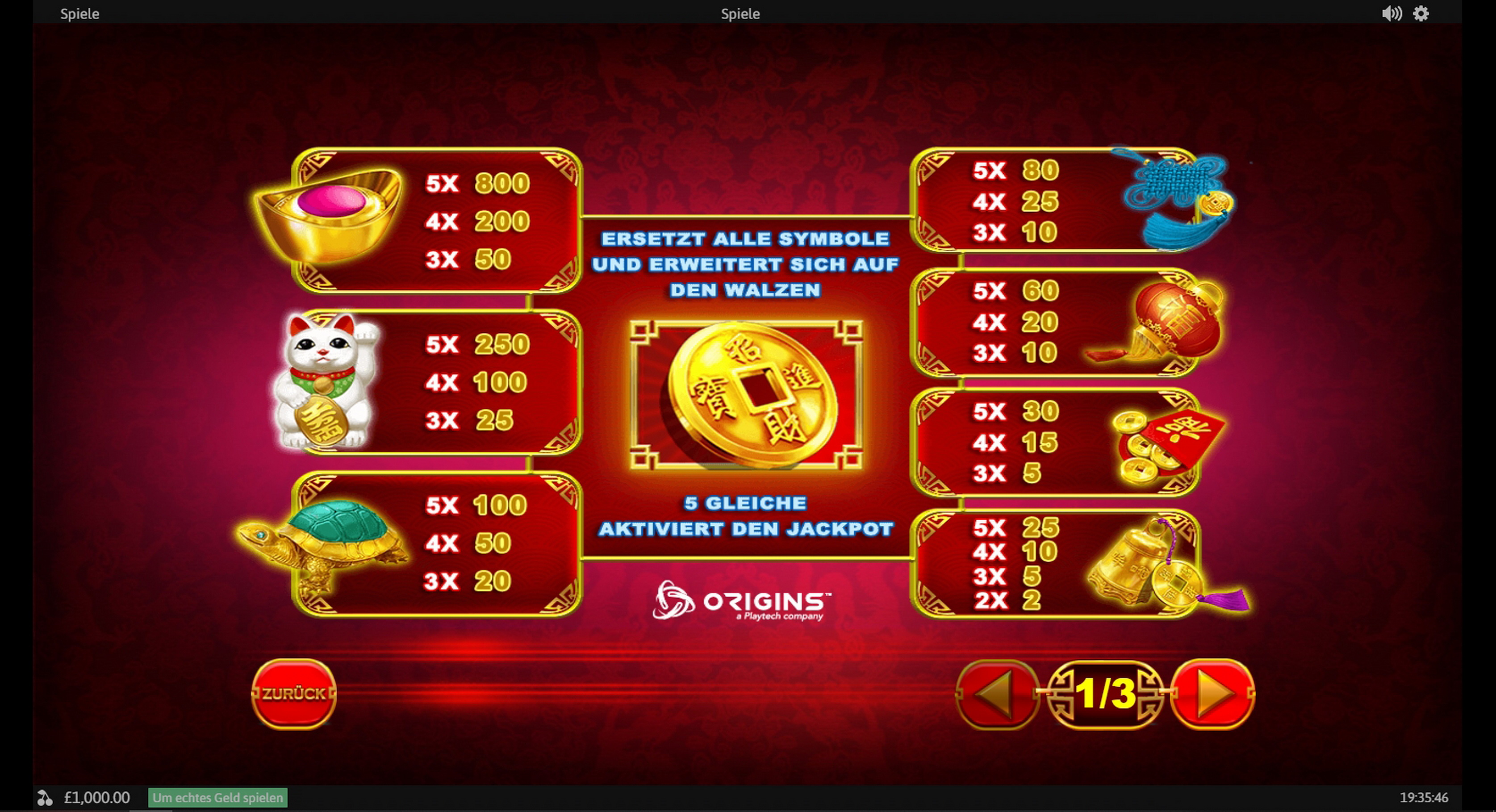 Info of Coin! Coin! Coin! Slot Game by Playtech