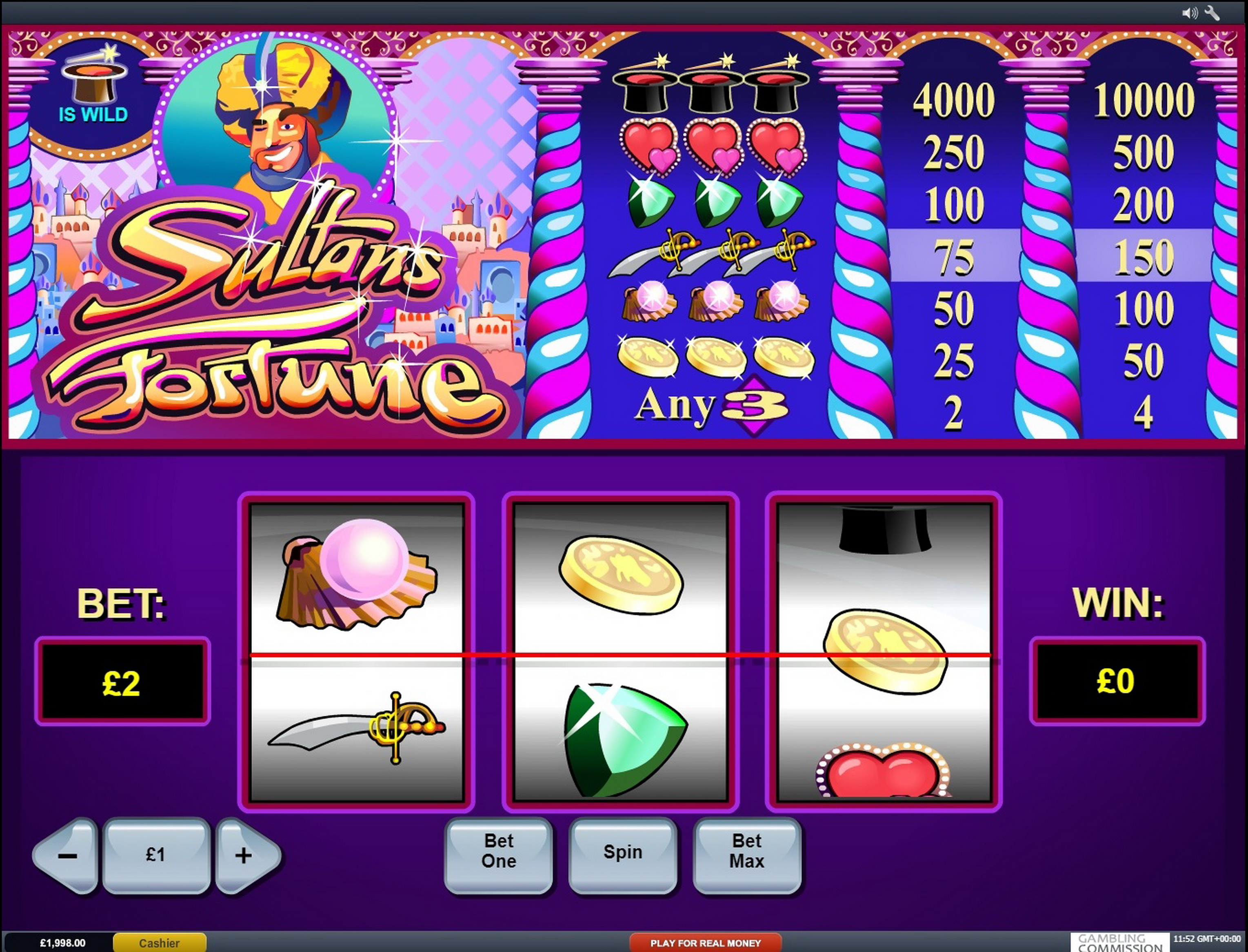 Reels in Sultan's Fortune Slot Game by Playtech
