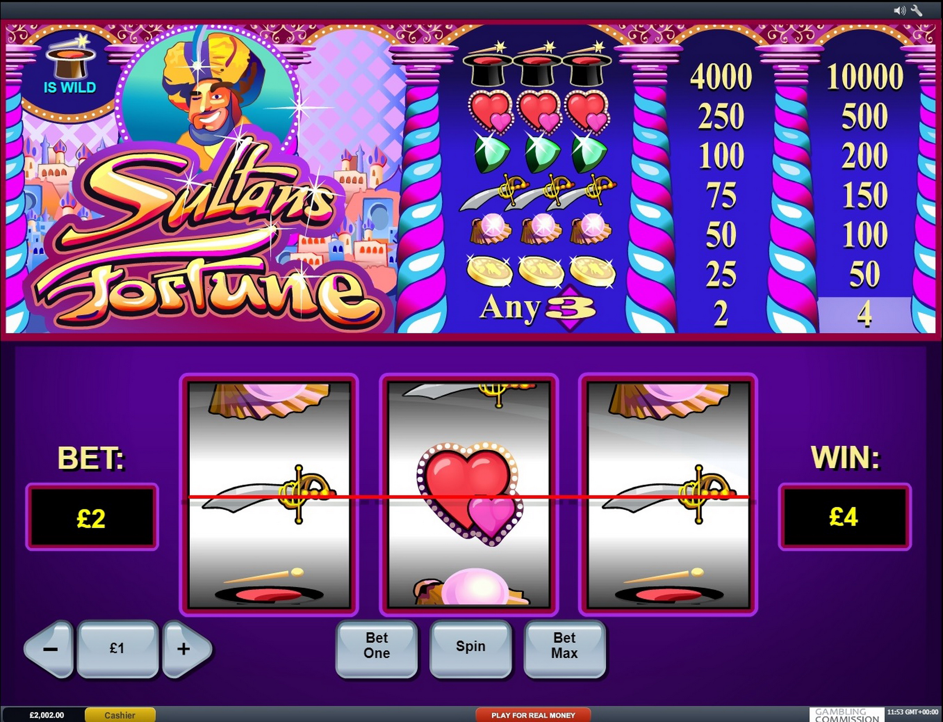 Win Money in Sultan's Fortune Free Slot Game by Playtech