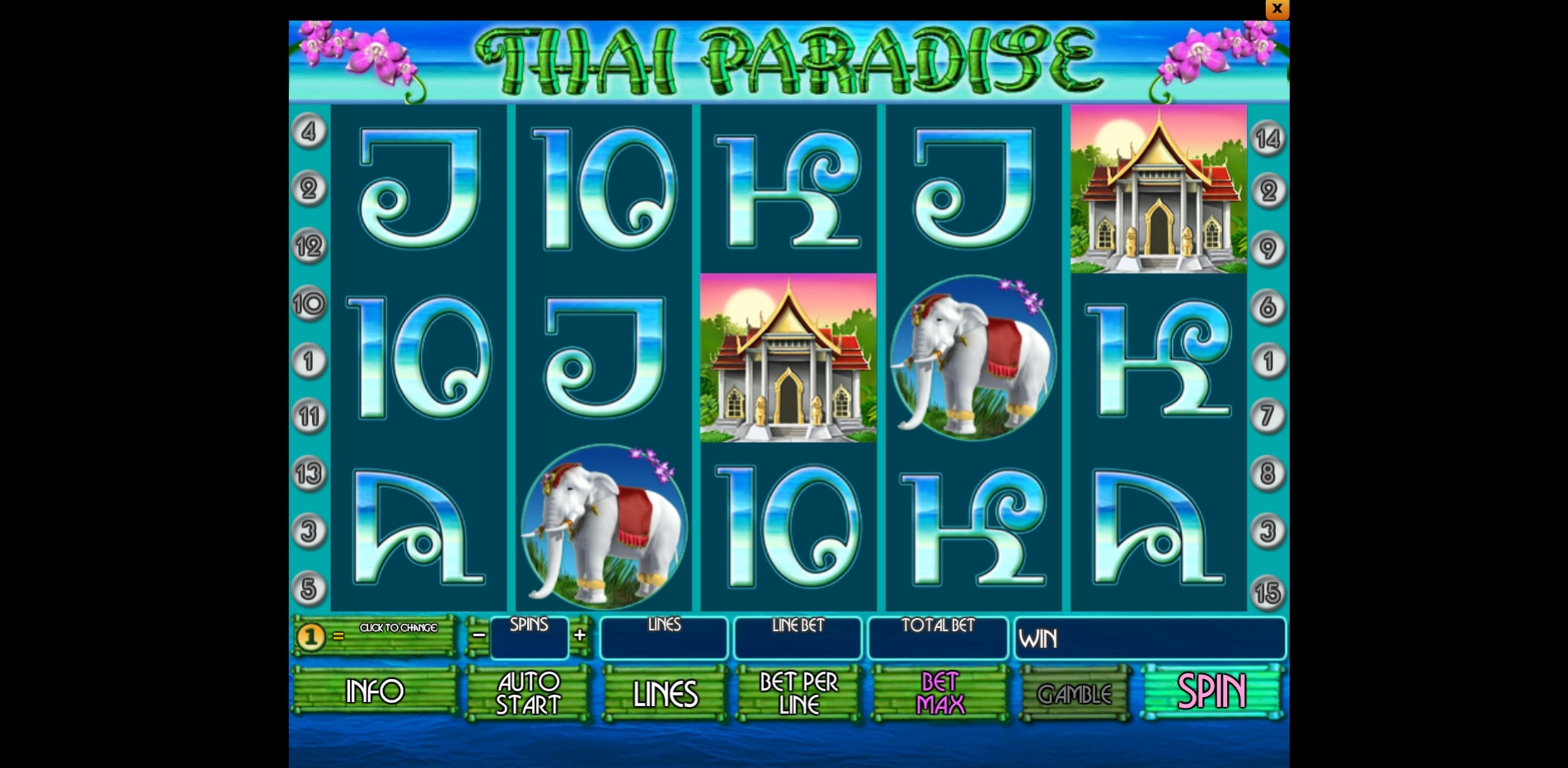 Reels in Thai Paradise Slot Game by Playtech