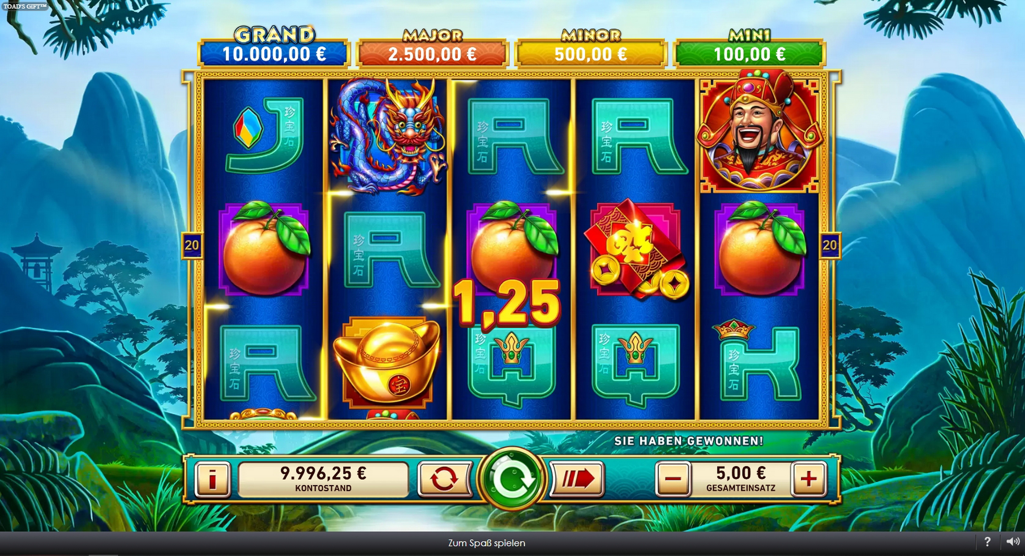 Win Money in Toads Gift Free Slot Game by Playtech