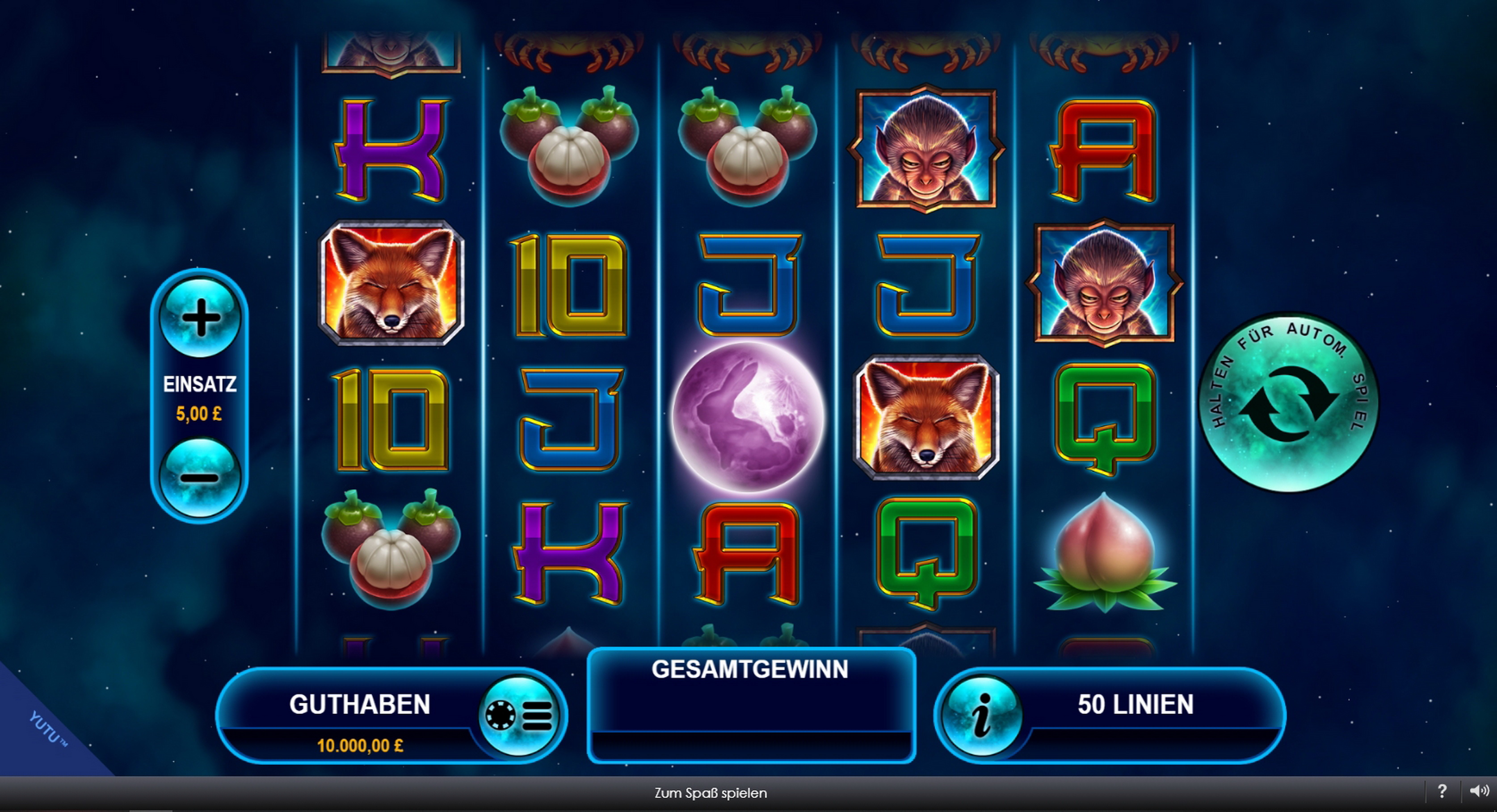 Reels in Yutu Slot Game by Playtech