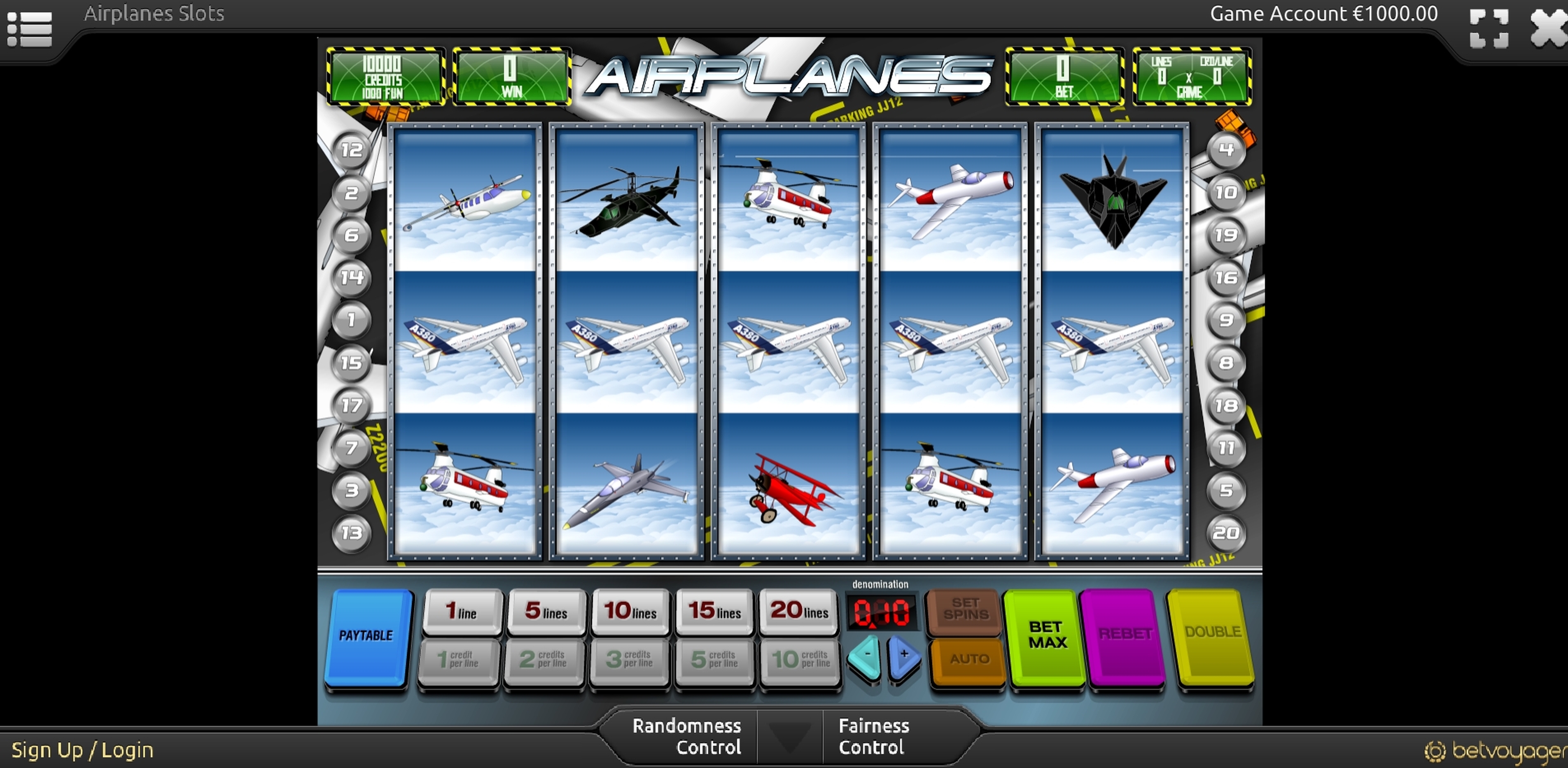 Reels in Airplanes Slot Game by Portomaso Gaming