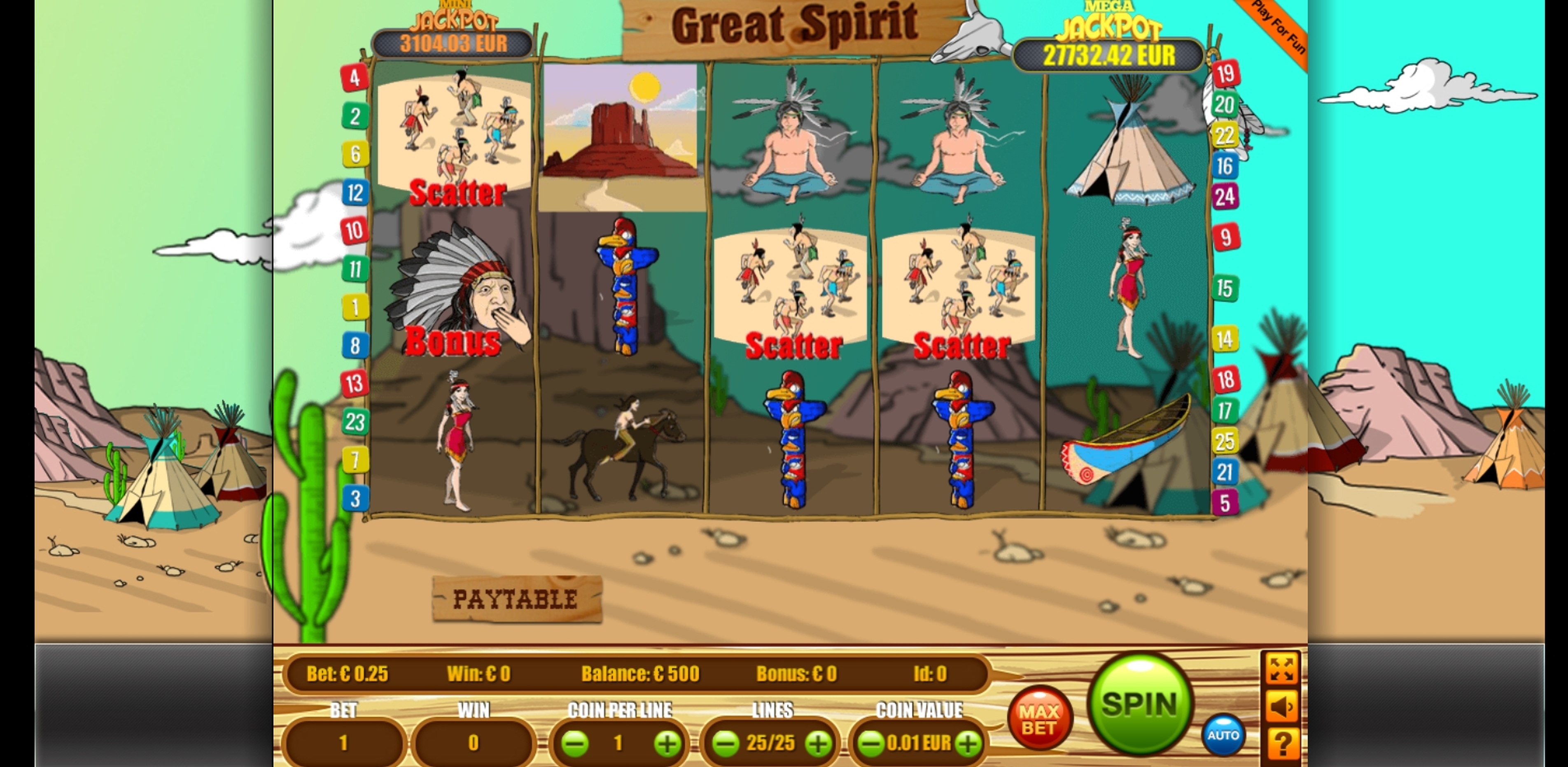 Reels in Great Spirit Slot Game by Portomaso Gaming