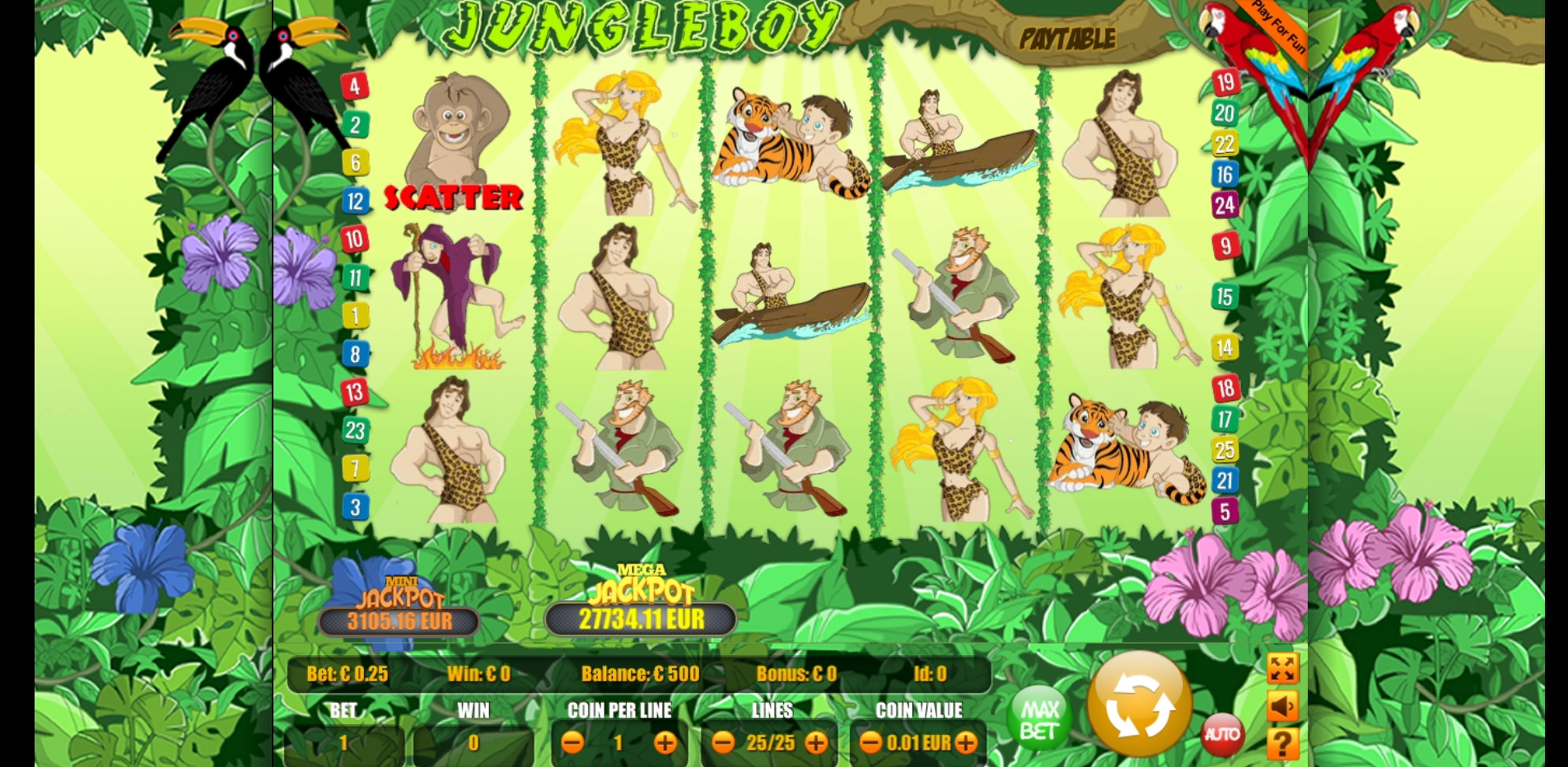Reels in Jungle Boy Slot Game by Portomaso Gaming