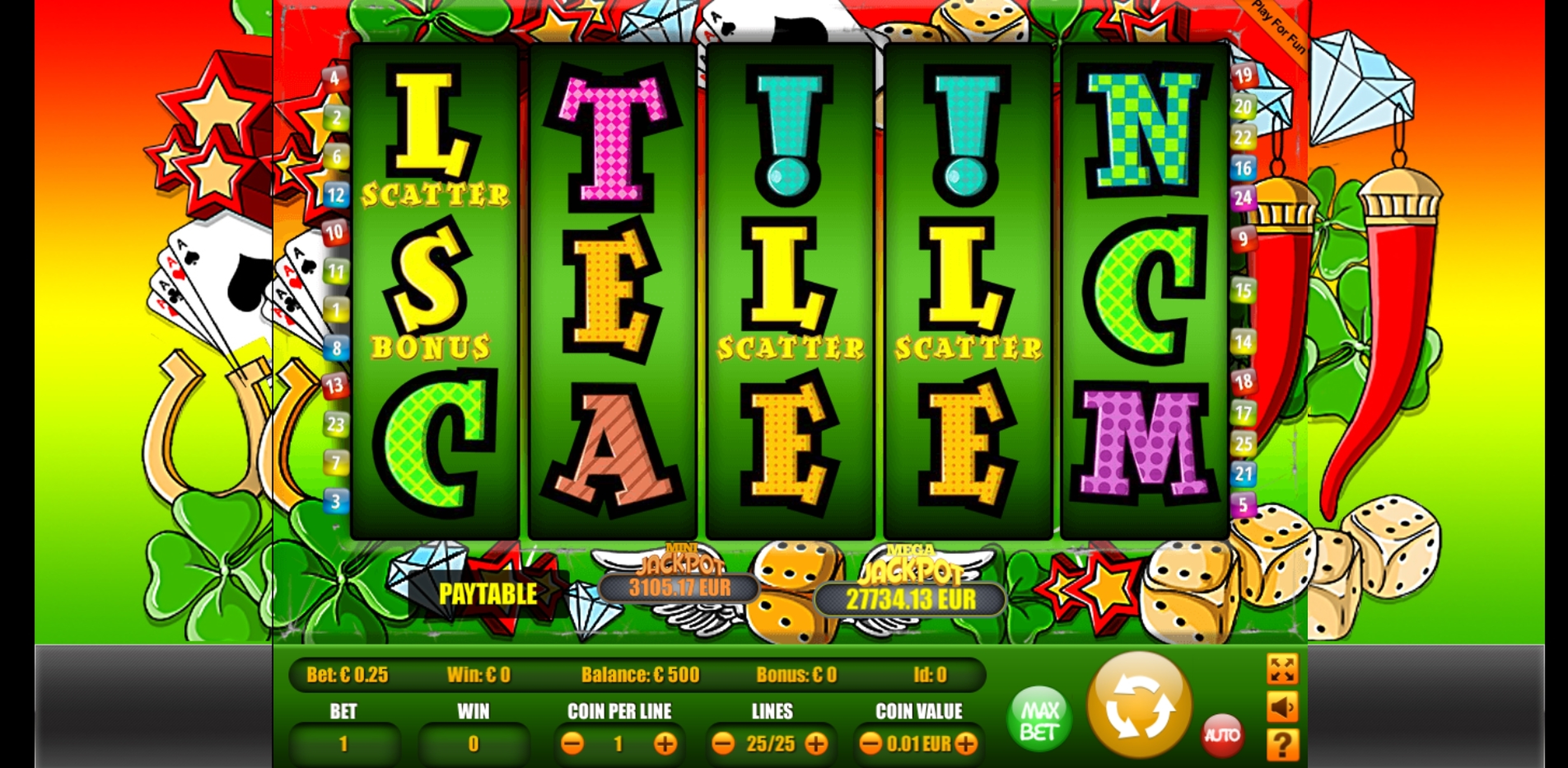 Reels in Lucky Letters Slot Game by Portomaso Gaming